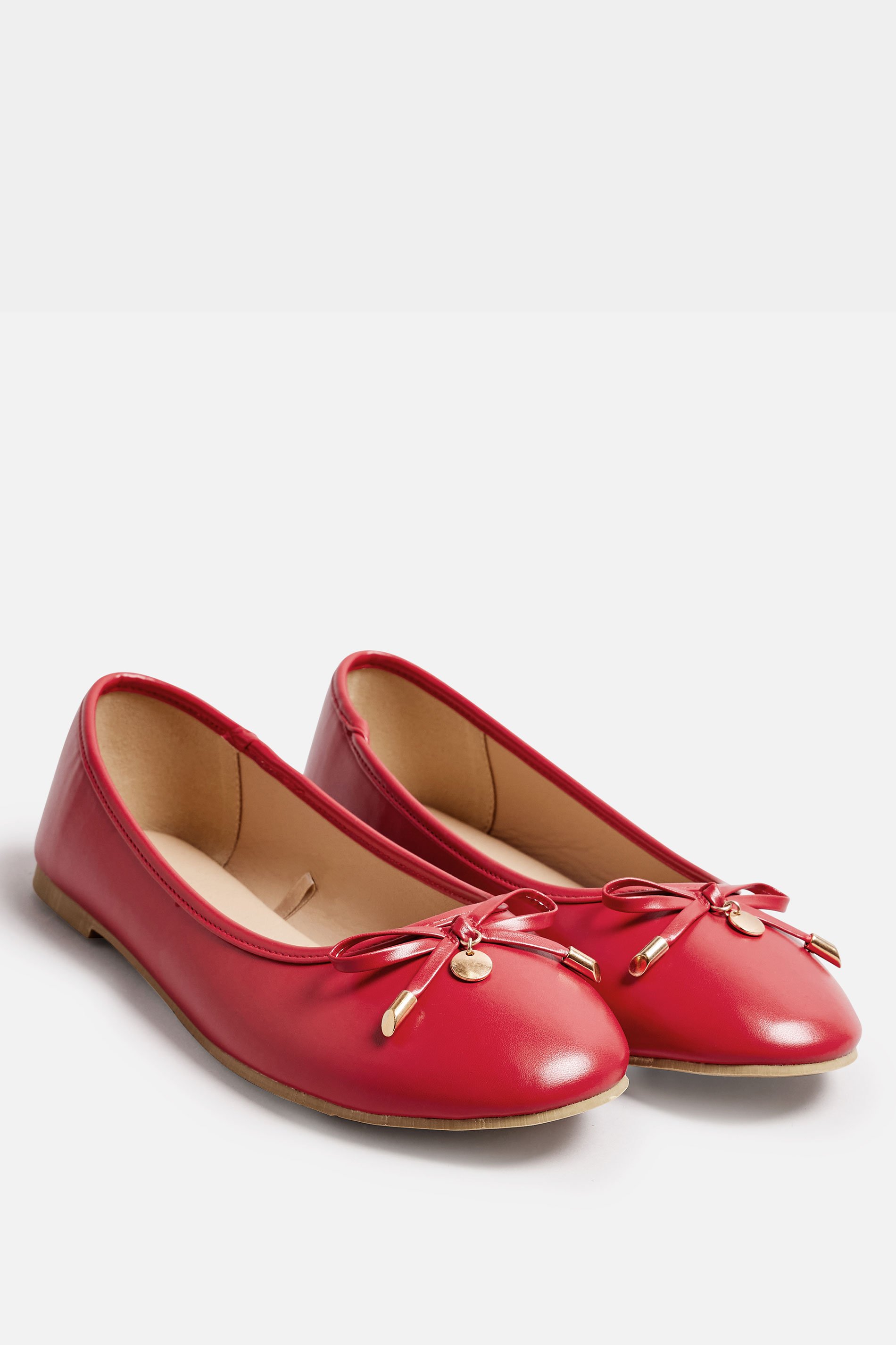 LTS Red Ballerina Pumps In Standard Fit | Long Tall Sally