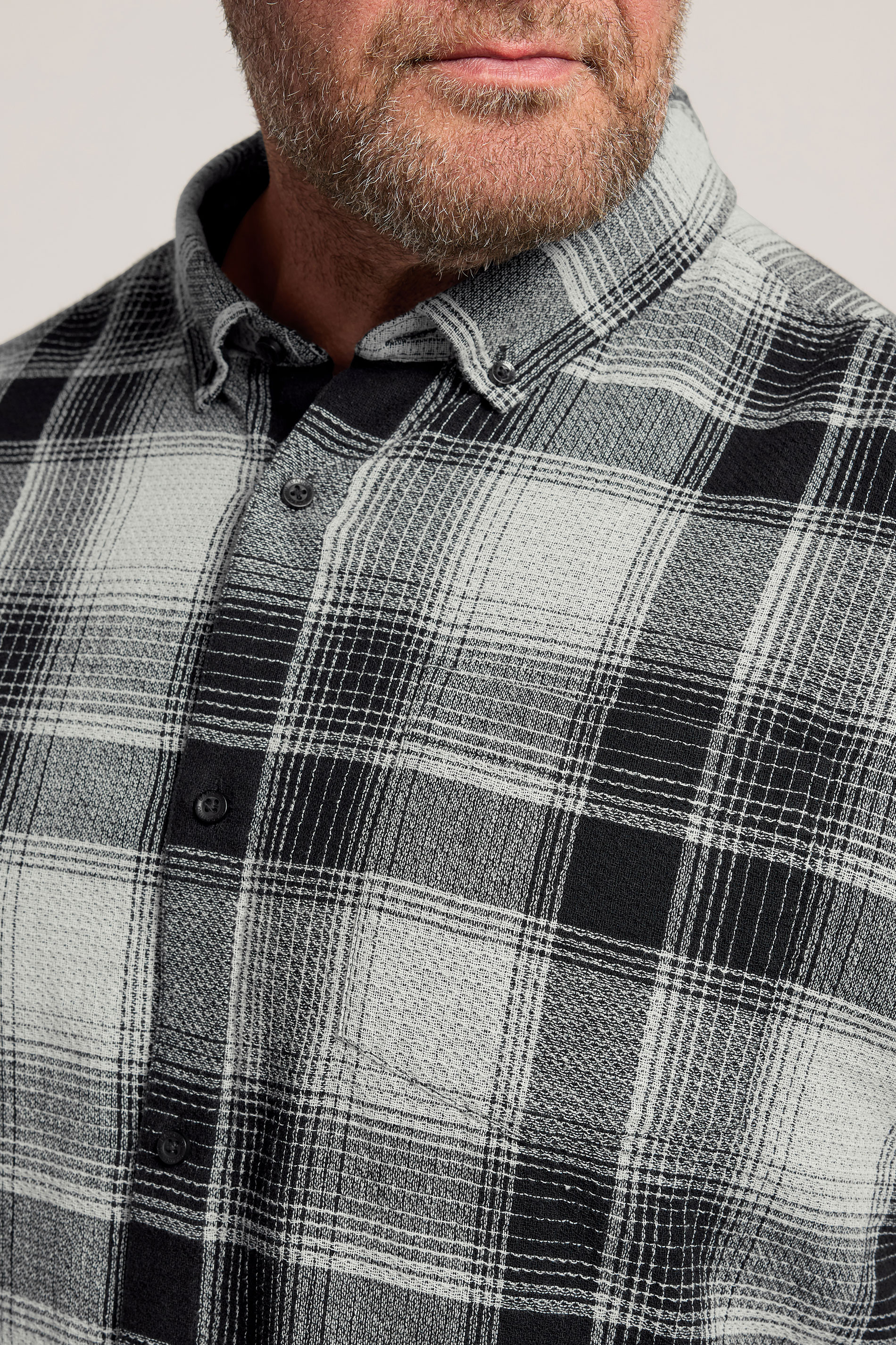 BadRhino Big & Tall Black Check Long Sleeve Shirt | BadRhino 4