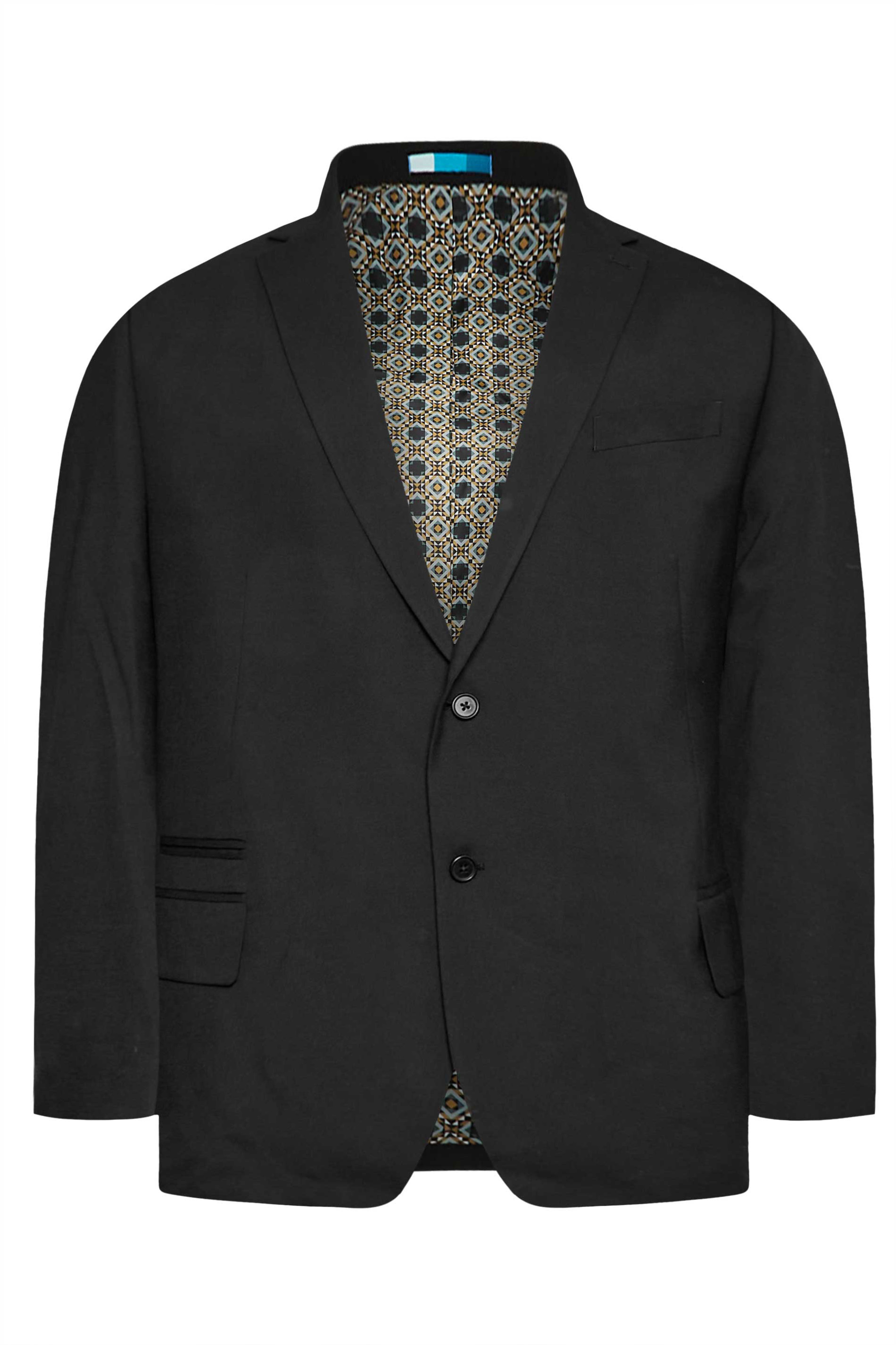 BadRhino Big & Tall Black Plain Suit Jacket | BadRhino 5