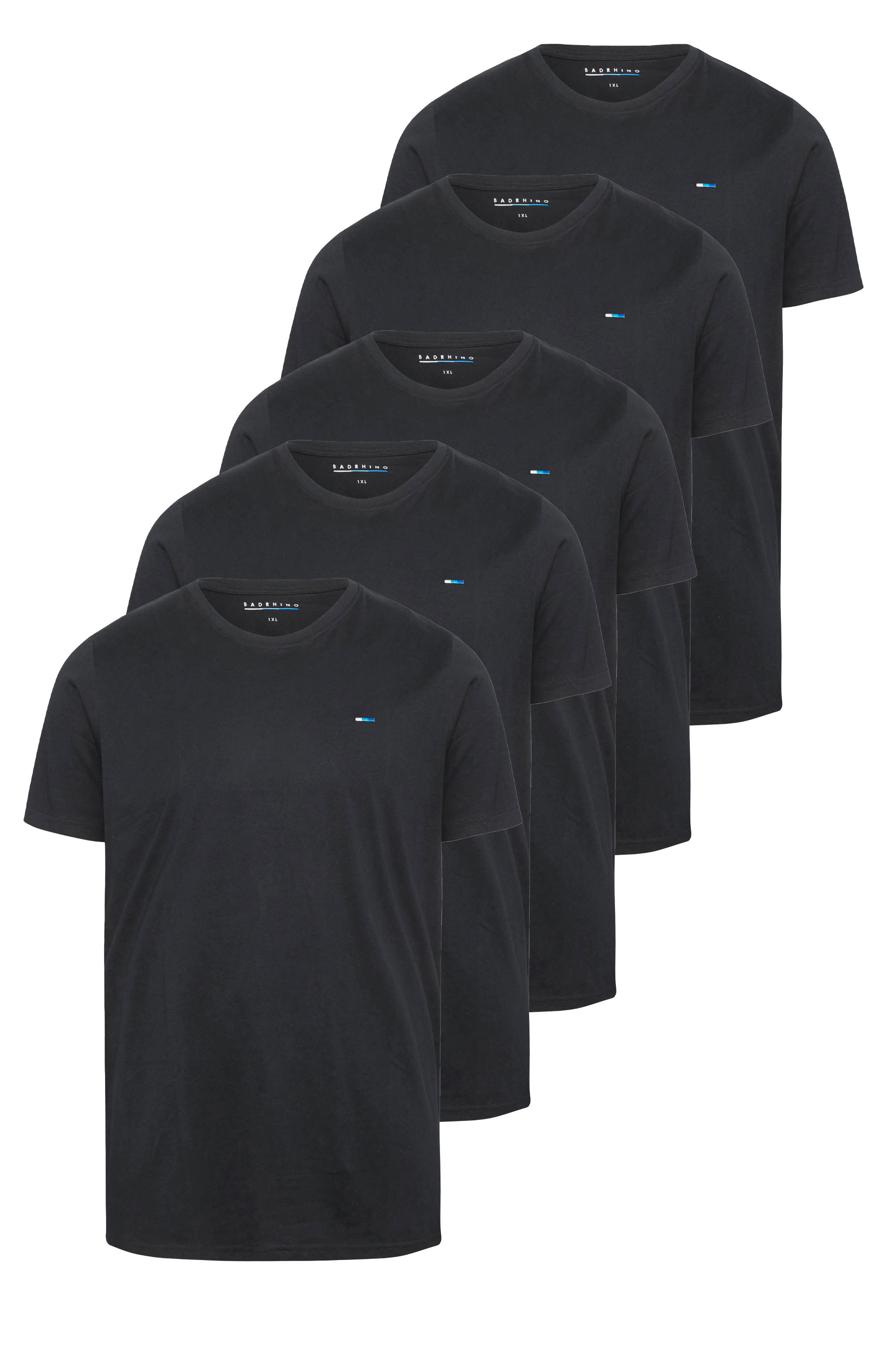 BadRhino Big & Tall 5 PACK Black Extra Long Core T-Shirts | BadRhino 5