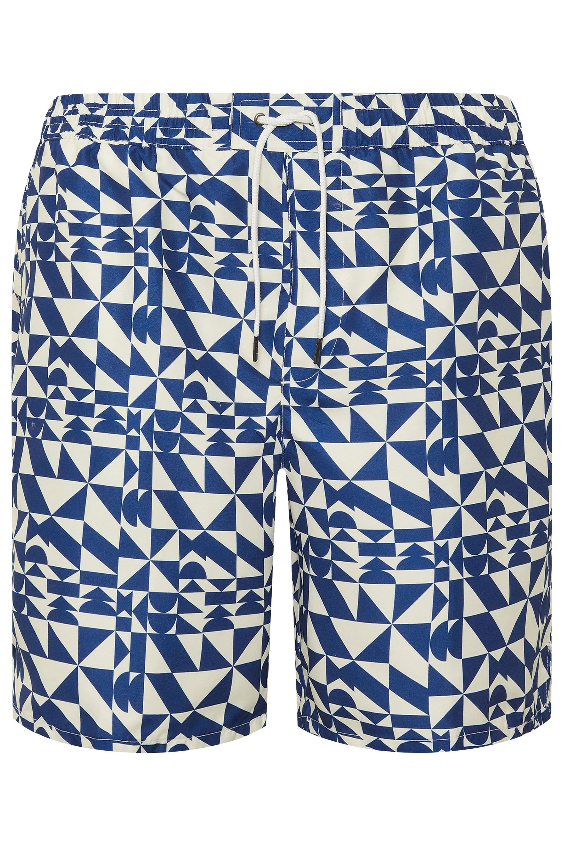 BadRhino Big & Tall Navy Blue Abstract Swim Shorts | BadRhino 7