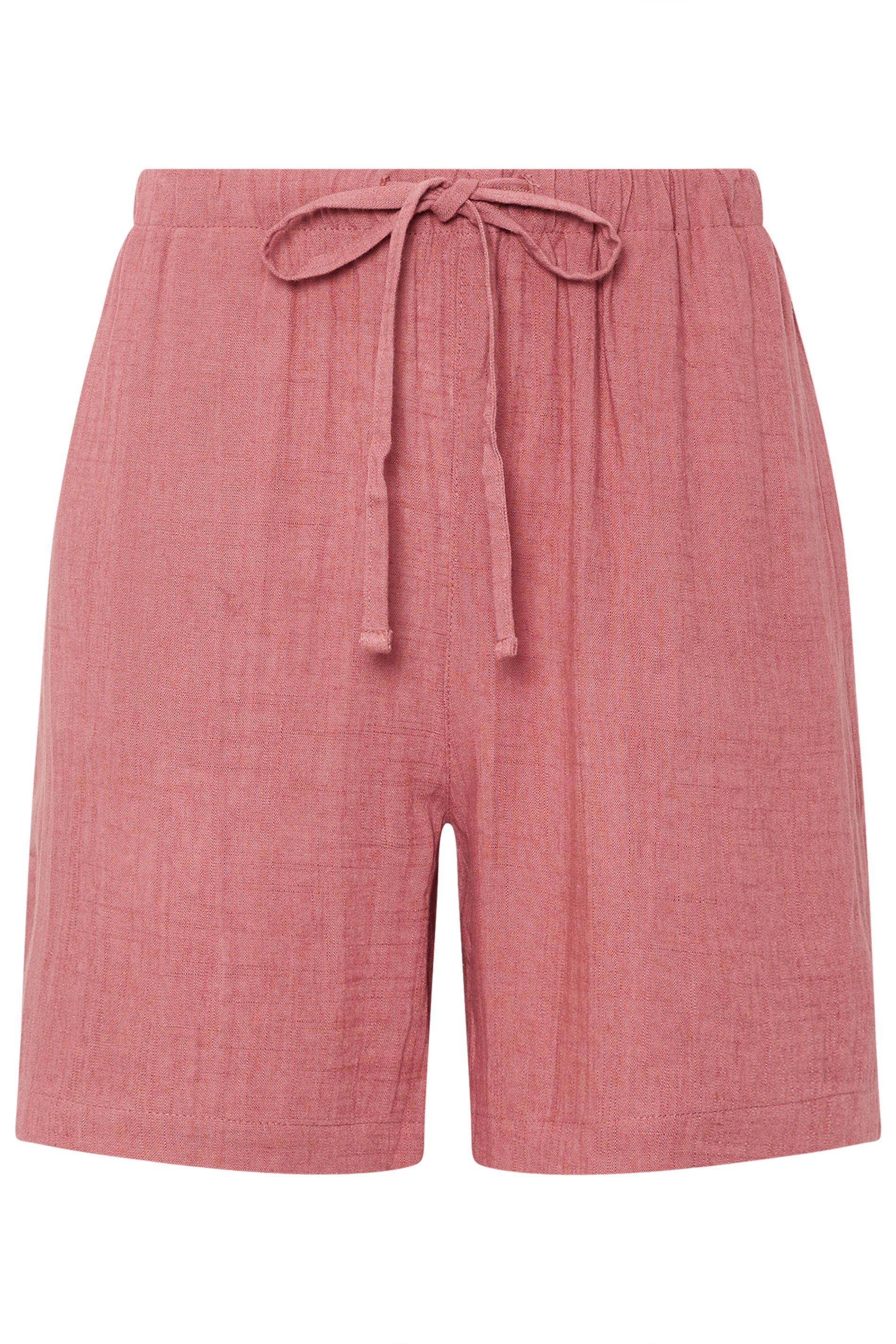 LTS Tall Coral Pink Linen Tie Shorts | Long Tall Sally 6