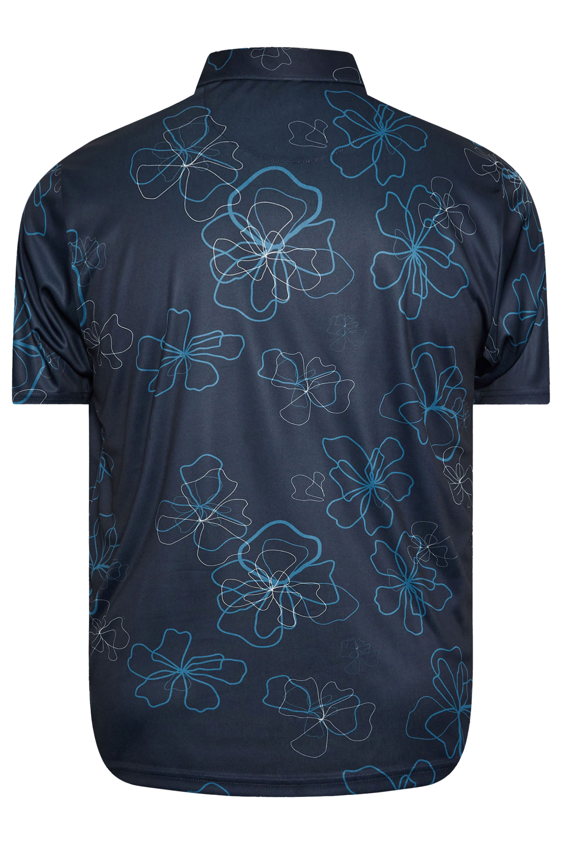 BadRhino Golf Big & Tall Navy Blue Floral Print Polo Shirt | BadRhino 8