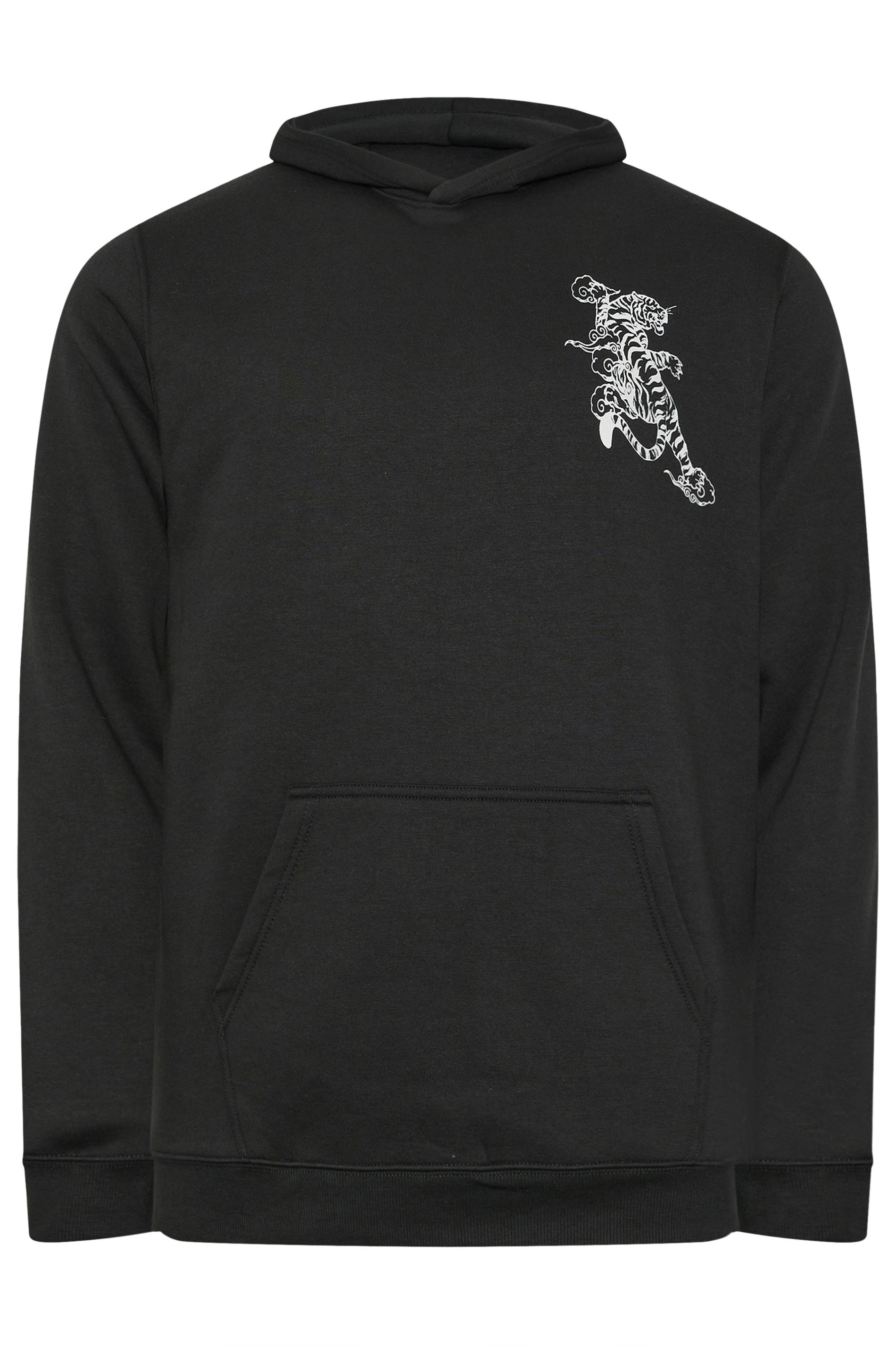 BadRhino Big & Tall Black Tiger Graphic Print Hoodie | BadRhino 6