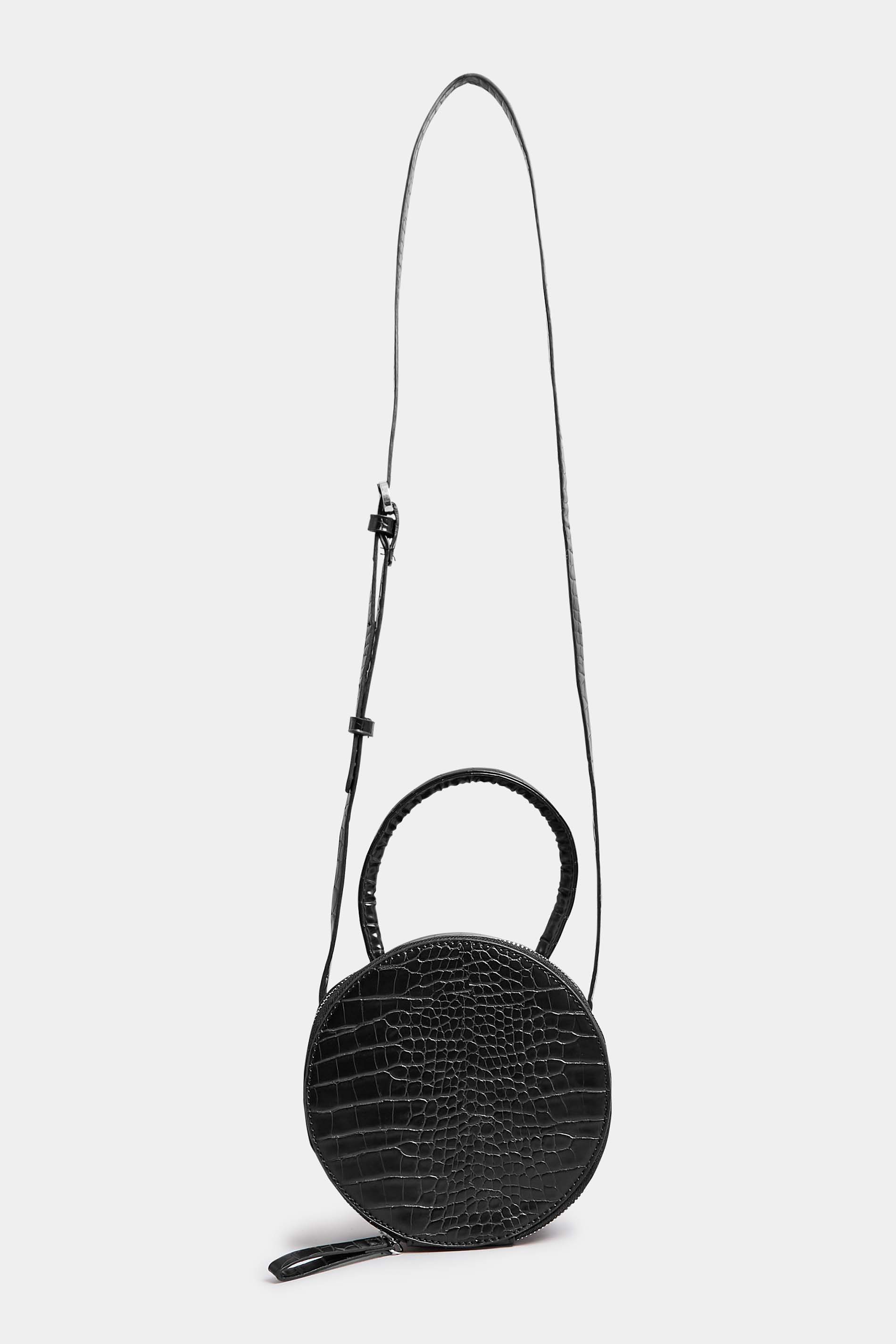 Black Circle Croc Bag | Yours Clothing 2