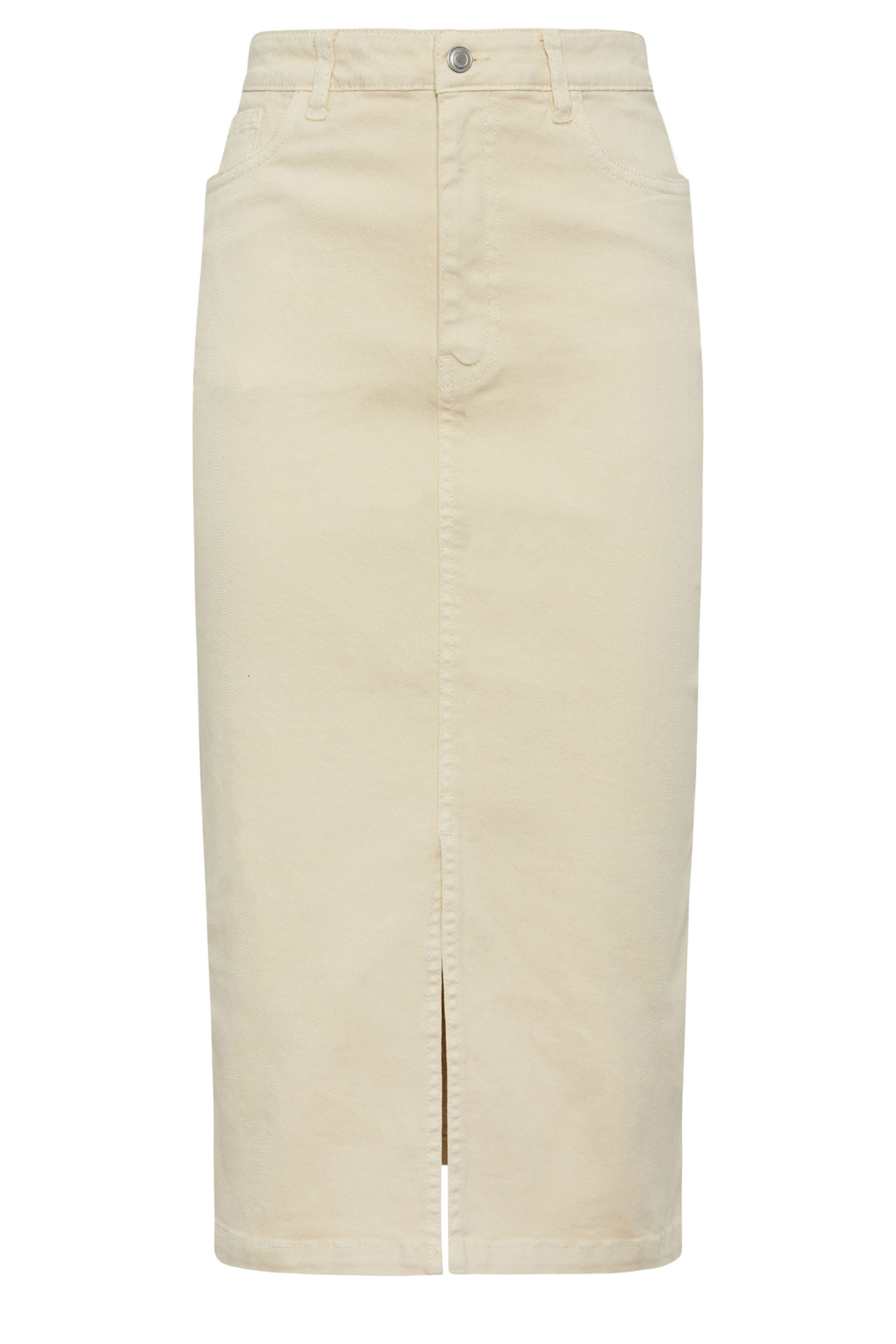 LTS Tall Womens Cream Denim Midi Skirt | Long Tall Sally 6