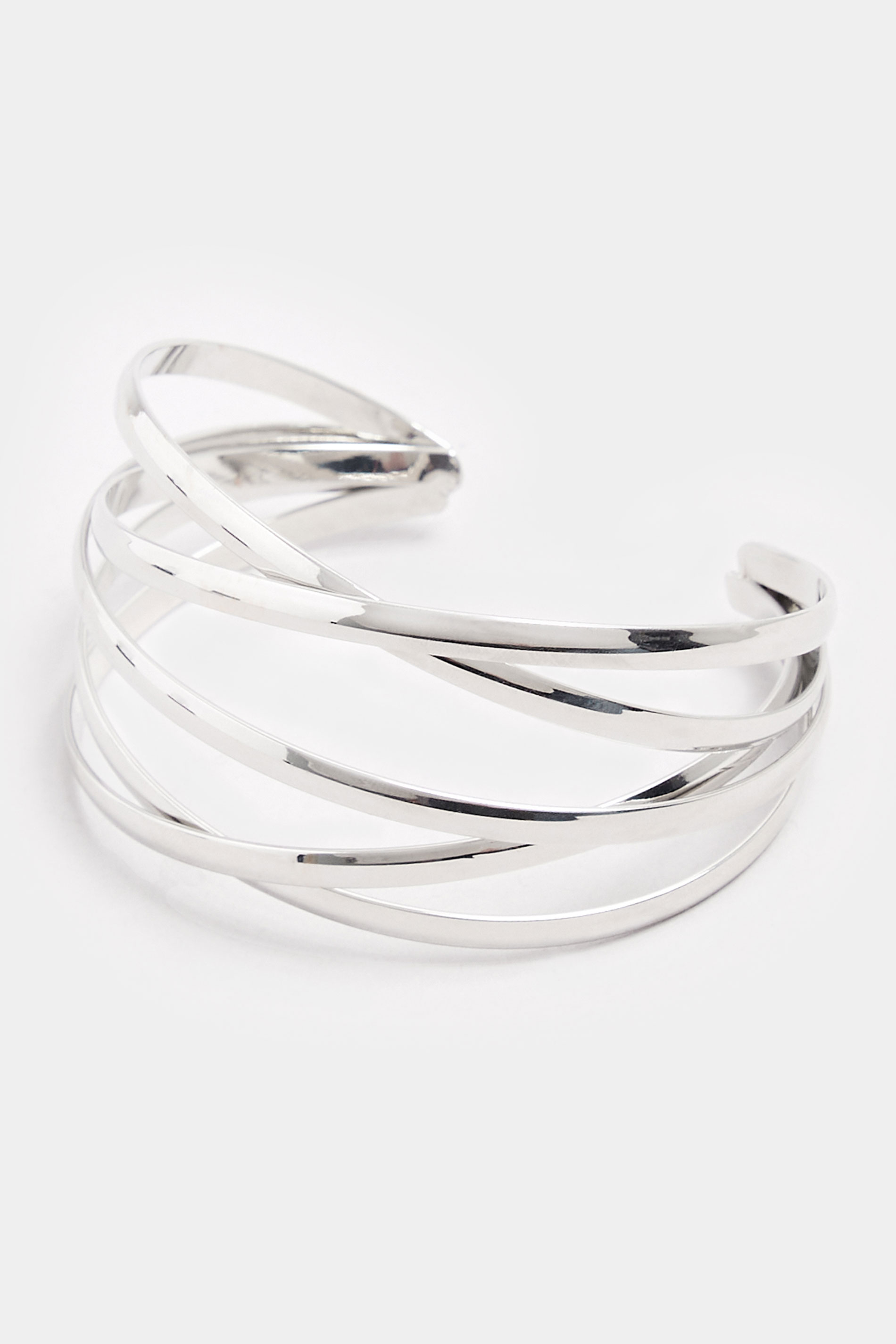Silver Tone Twisted Cuff Bracelet | Yours Clothing 2