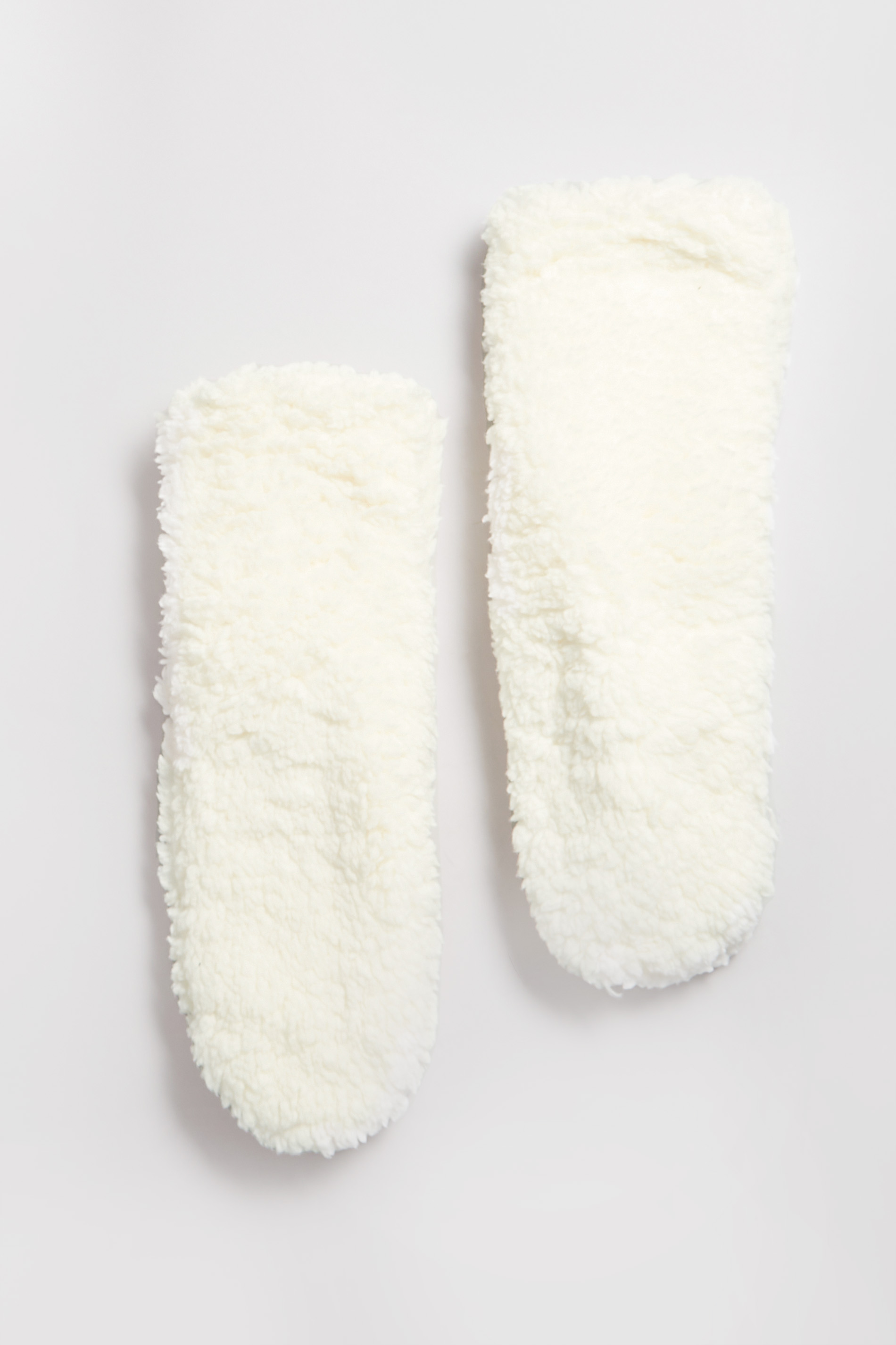 White Fluffy Slipper Socks | Yours Clothing 5