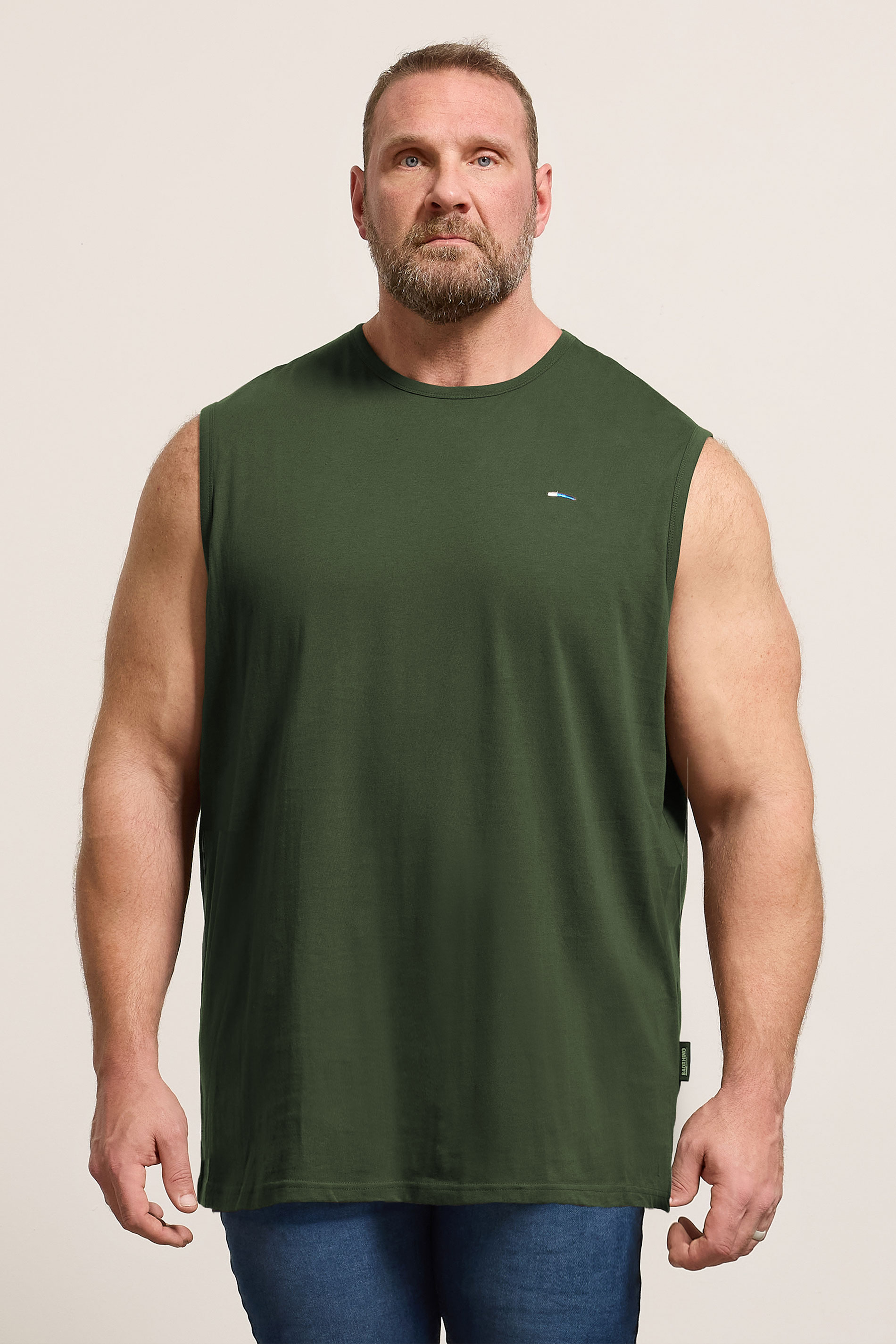 BadRhino Big & Tall Black/White/Navy/Khaki/Grey 5 Pack Extra Long Muscle Vests | BadRhino 2