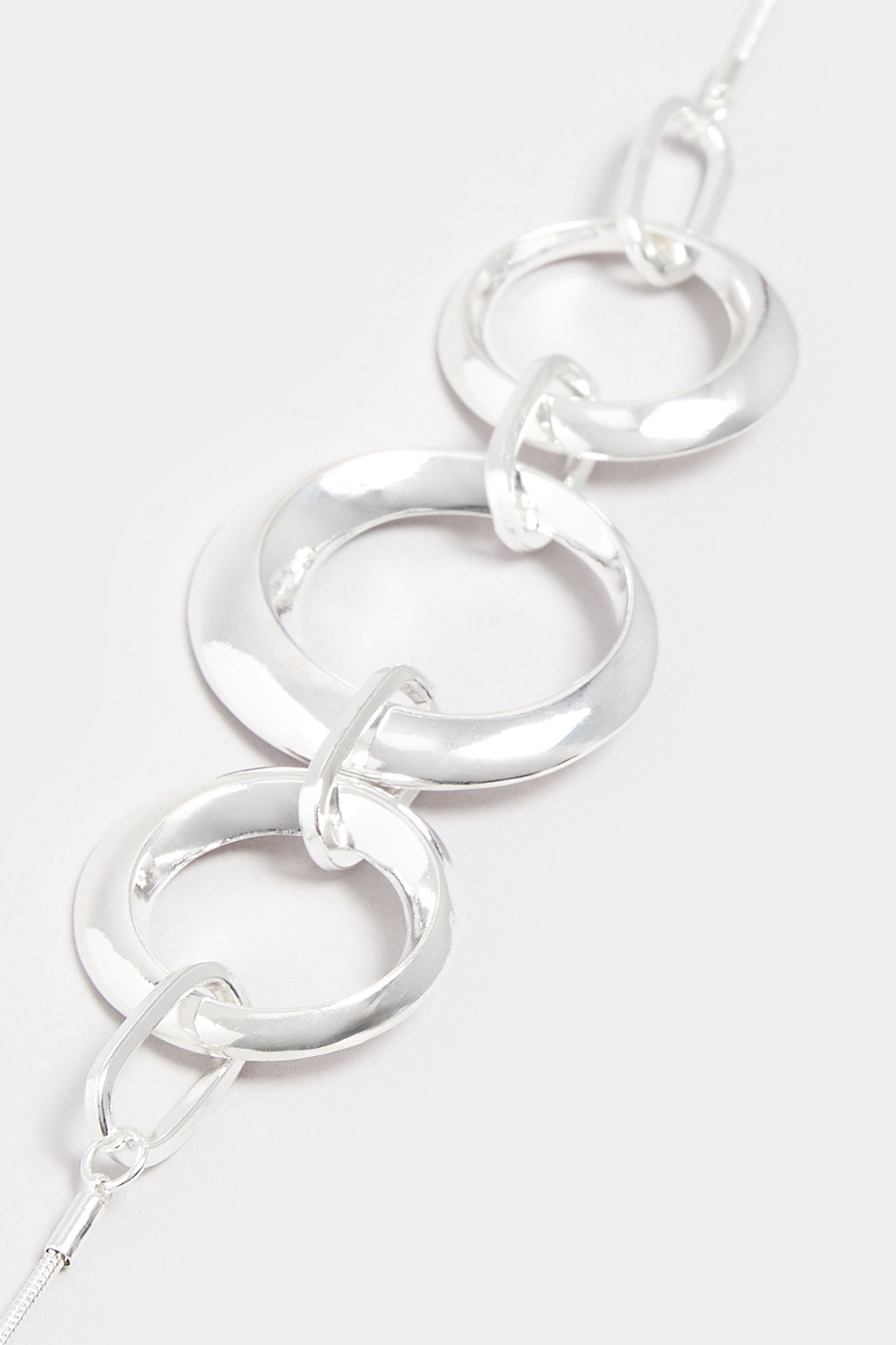 Silver Tone Triple Circle Necklace | Yours Clothing  3