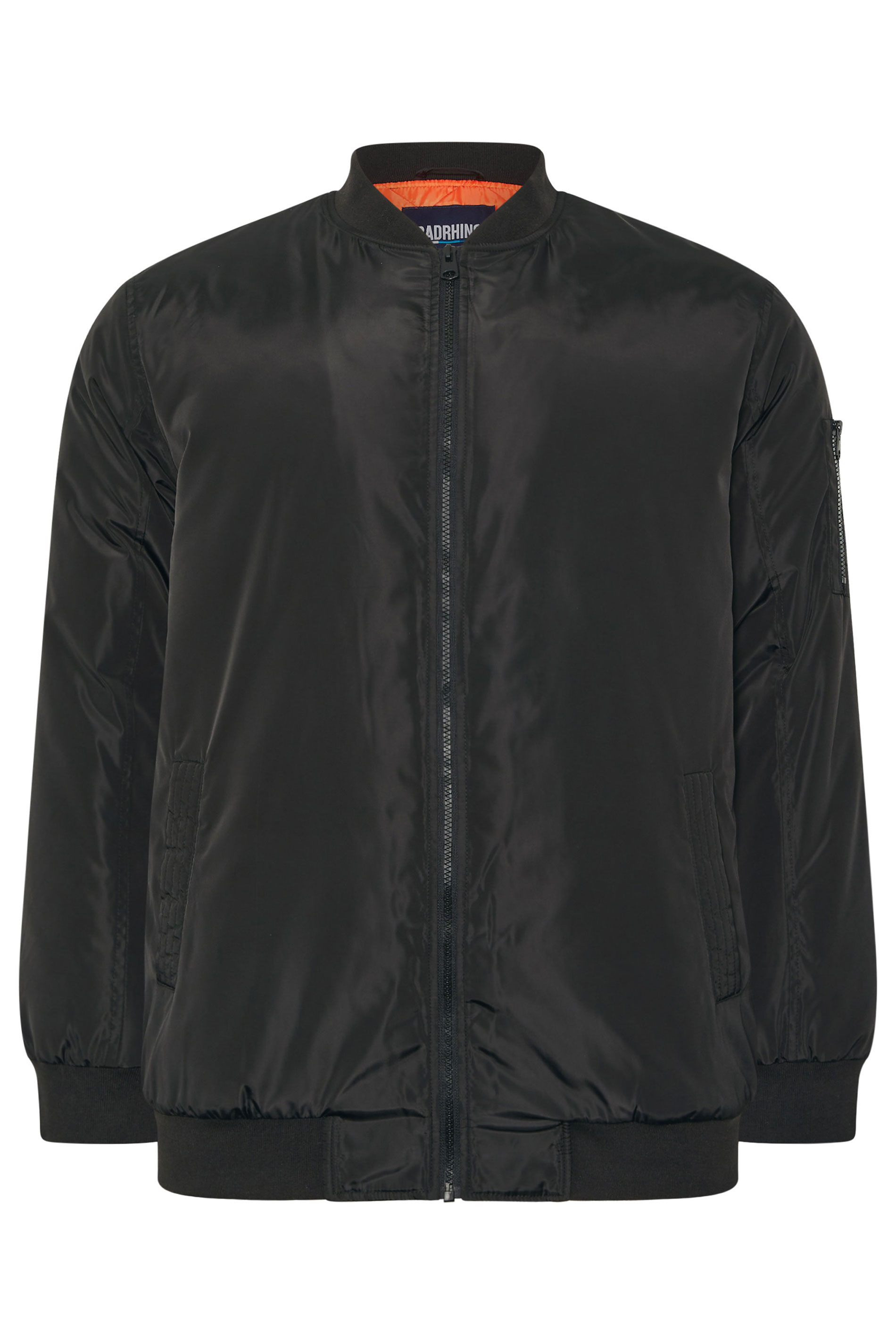  BadRhino Big & Tall Black Zip Through Bomber Jacket | BadRhino 7