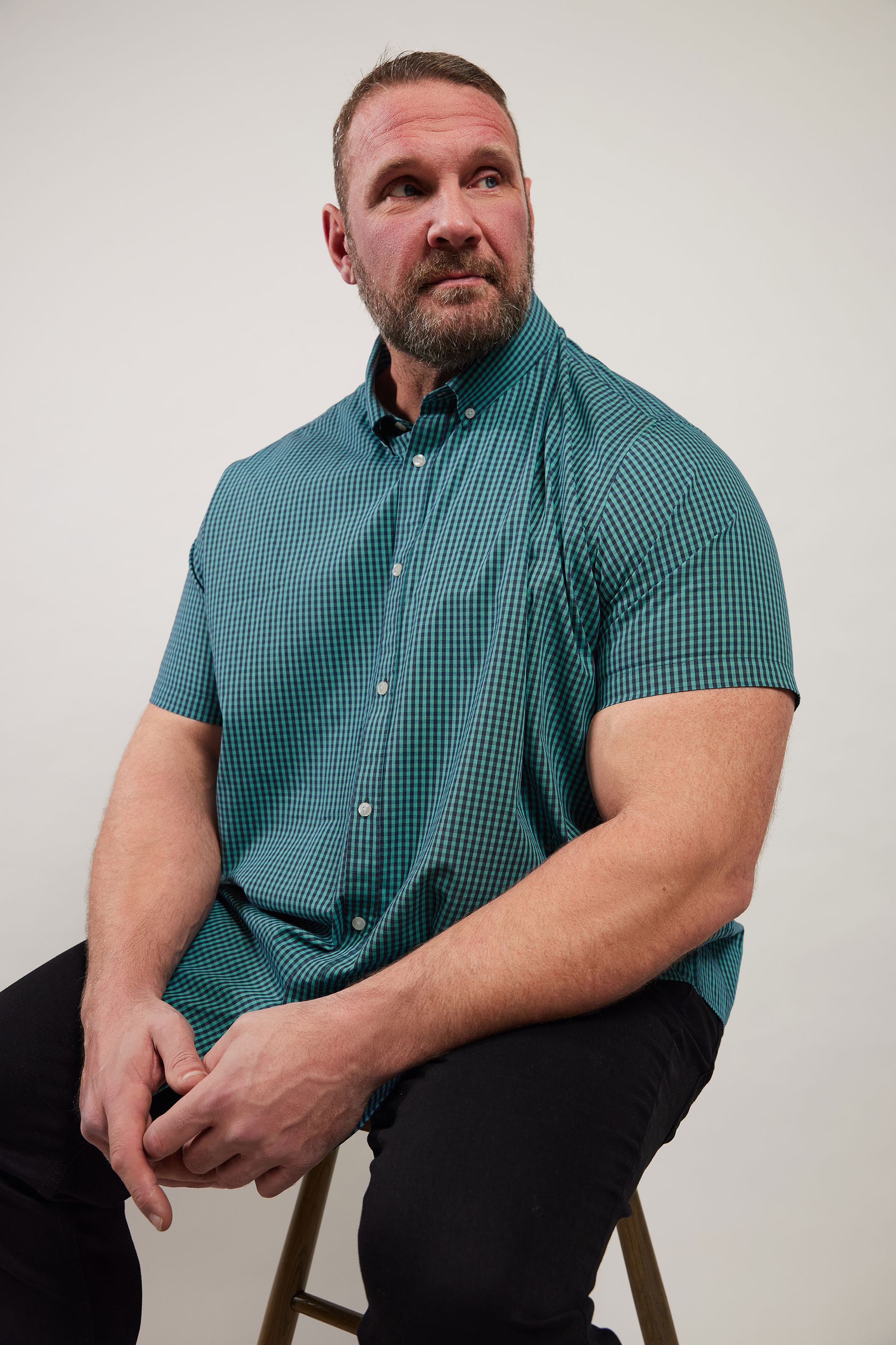 BadRhino Big & Tall Blue Gingham Check Shirt | BadRhino 1