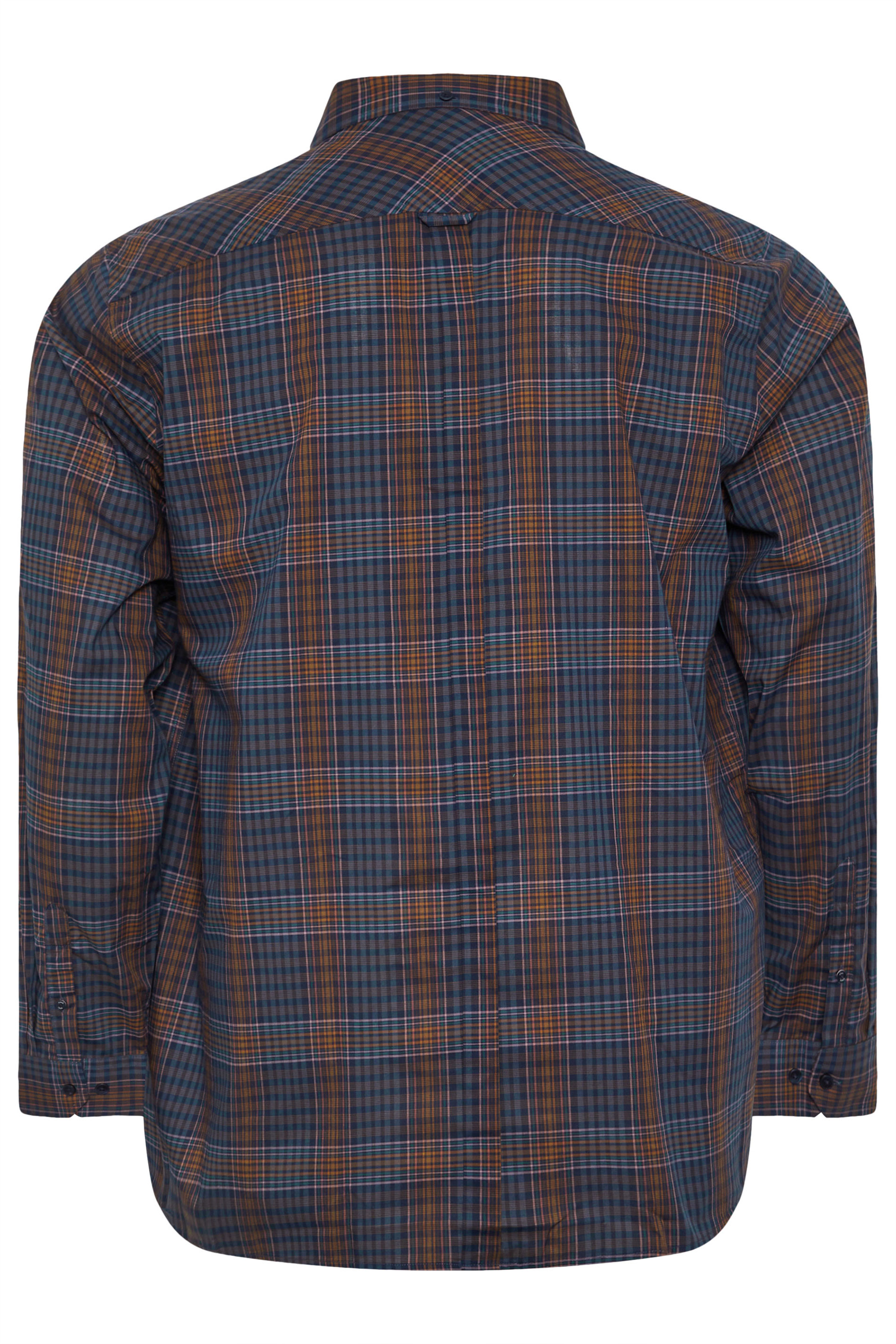 BEN SHERMAN Big & Tall Navy Multicolour Check Print Shirt | BadRhino 4
