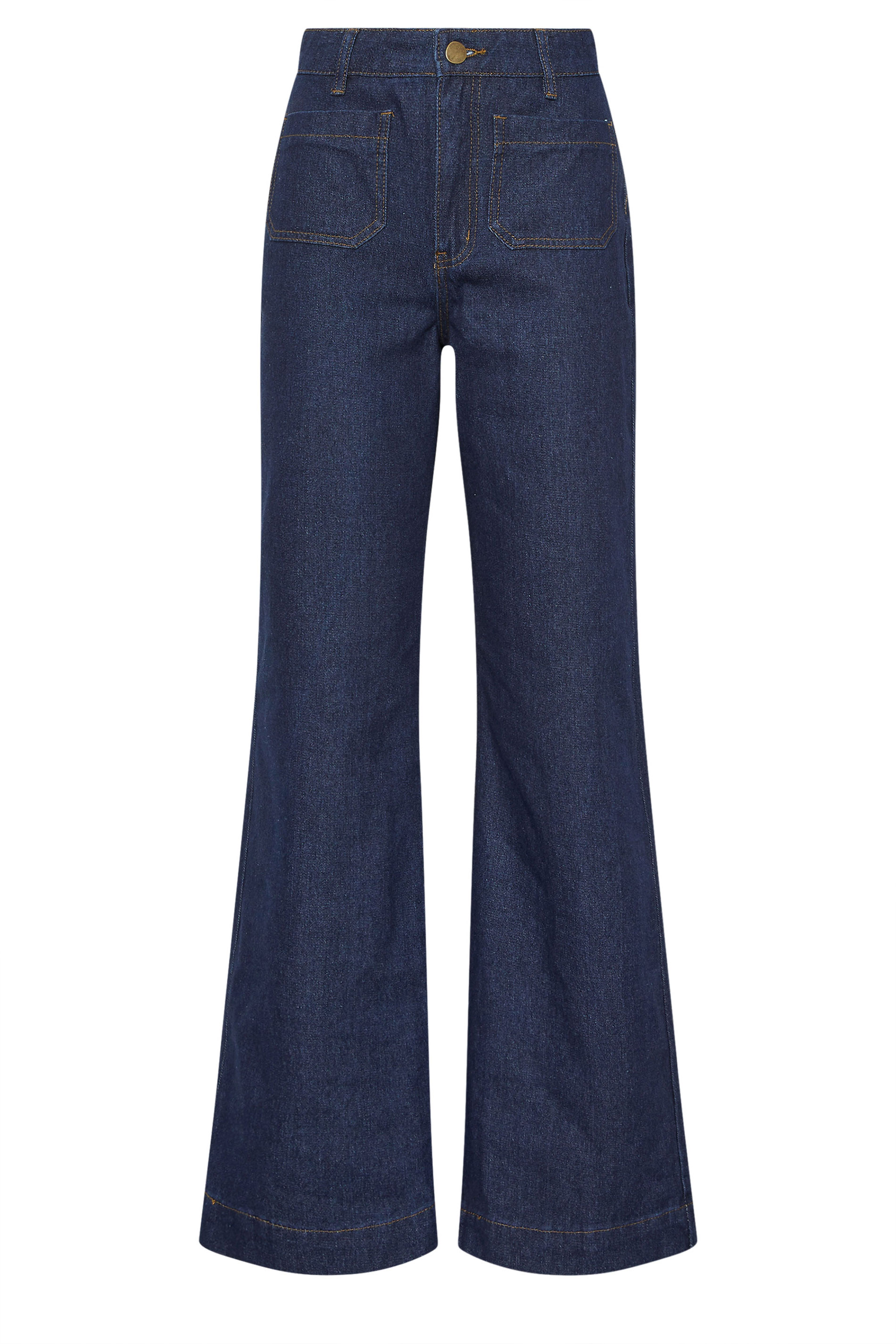 LTS Tall Women's Women's Indigo Blue Pocket Wide Leg Cotton Jeans | Long Tall Sally 5