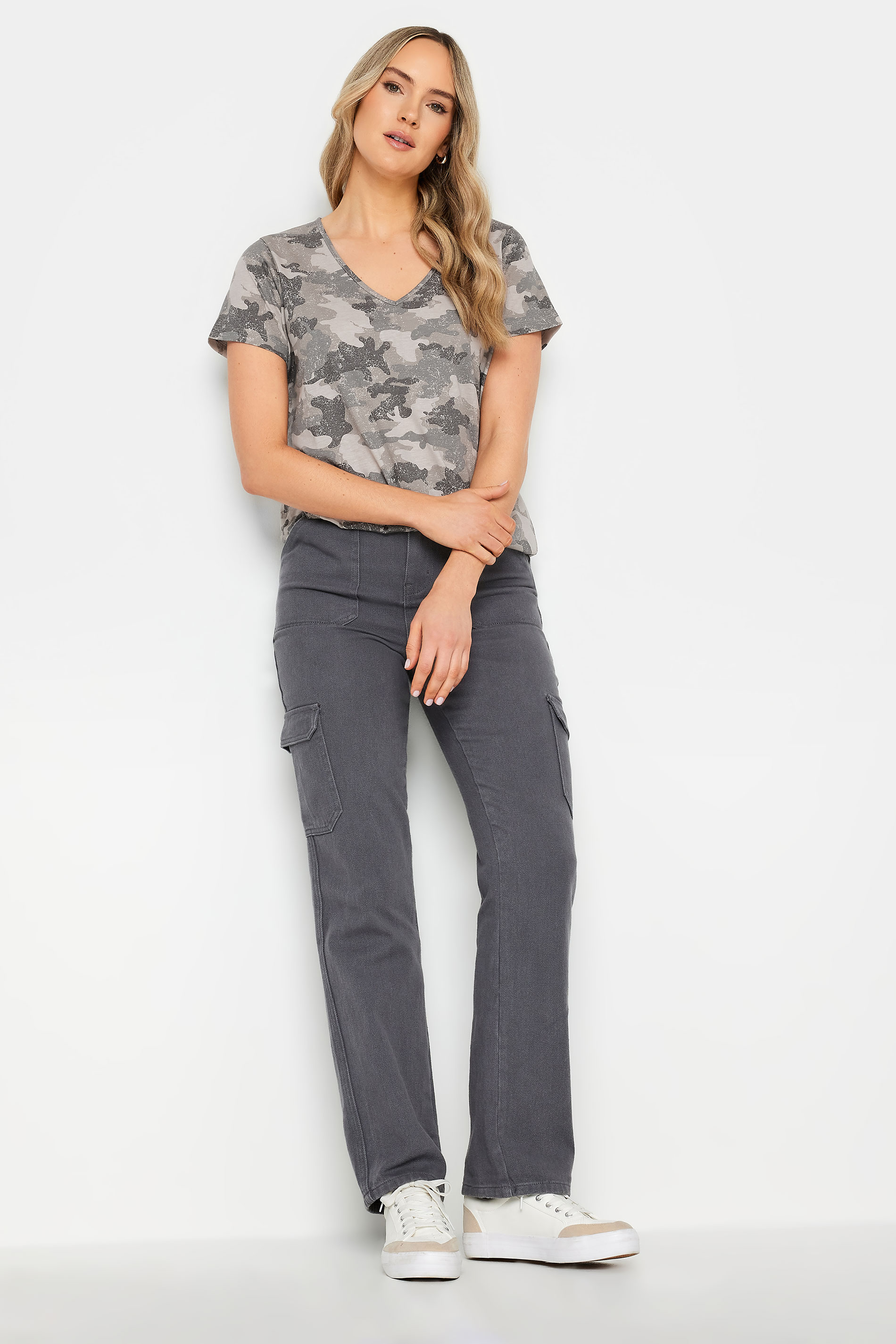 LTS Tall Grey Camo Print T-Shirt | Long Tall Sally  2