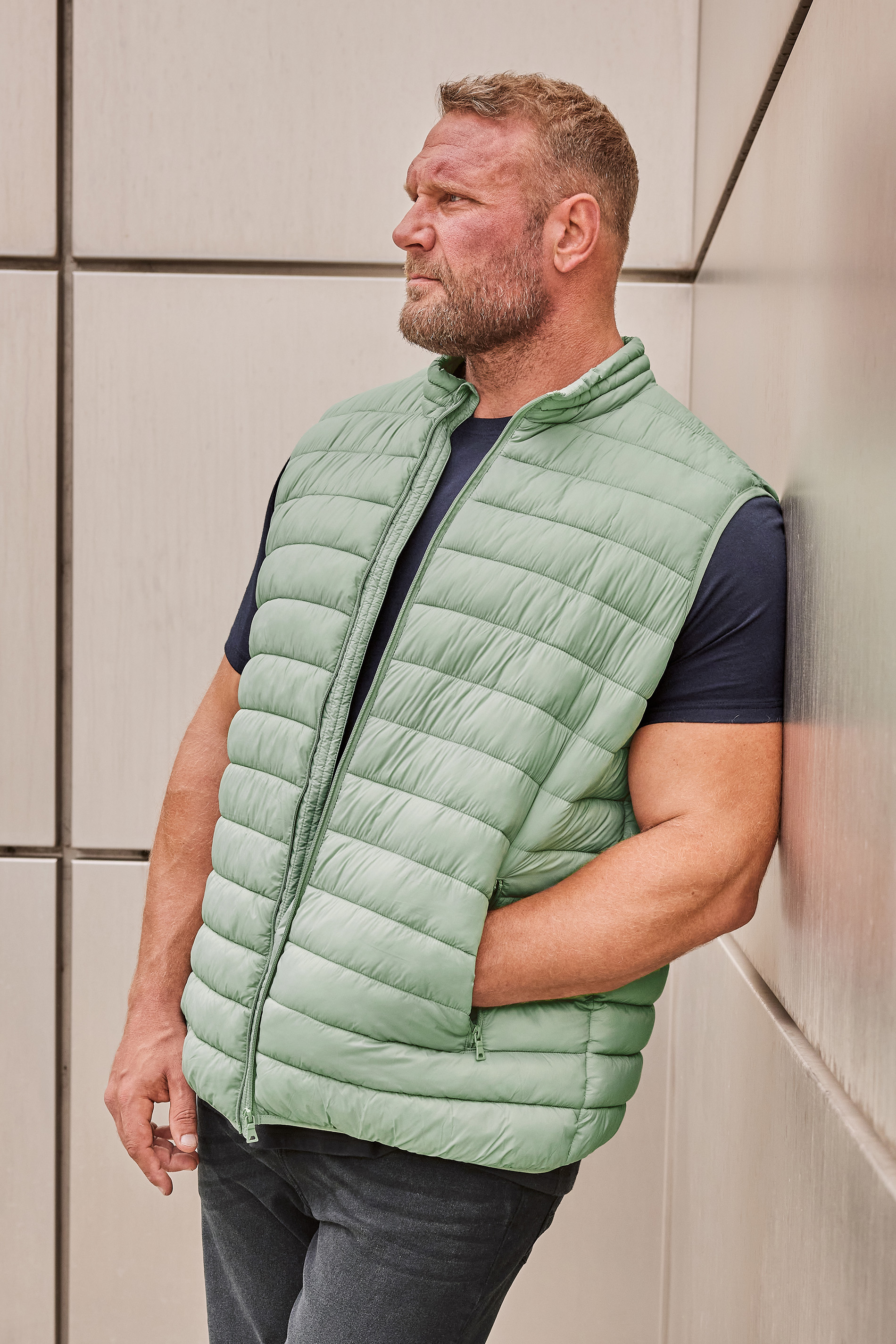 BadRhino Big & Tall Light Green Puffer Gilet | BadRhino 1