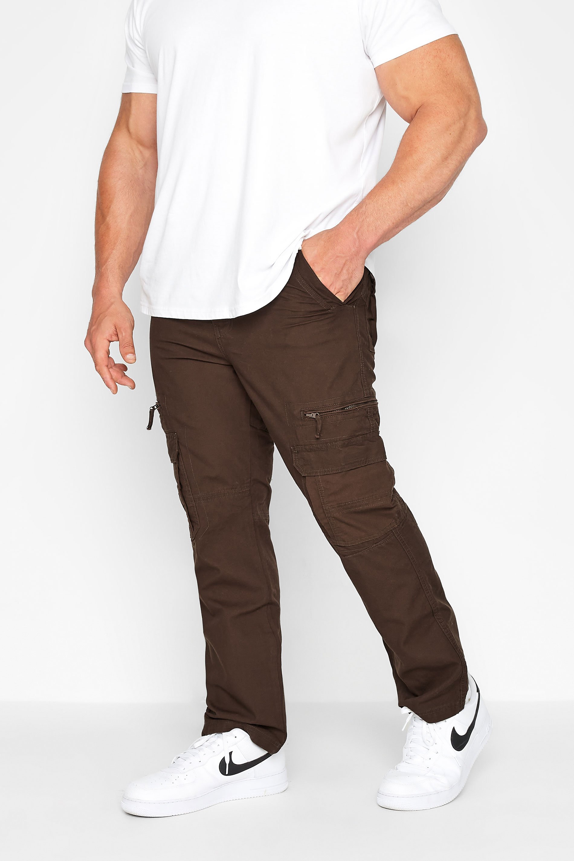 KAM Brown Cargo Trousers | BadRhino 1
