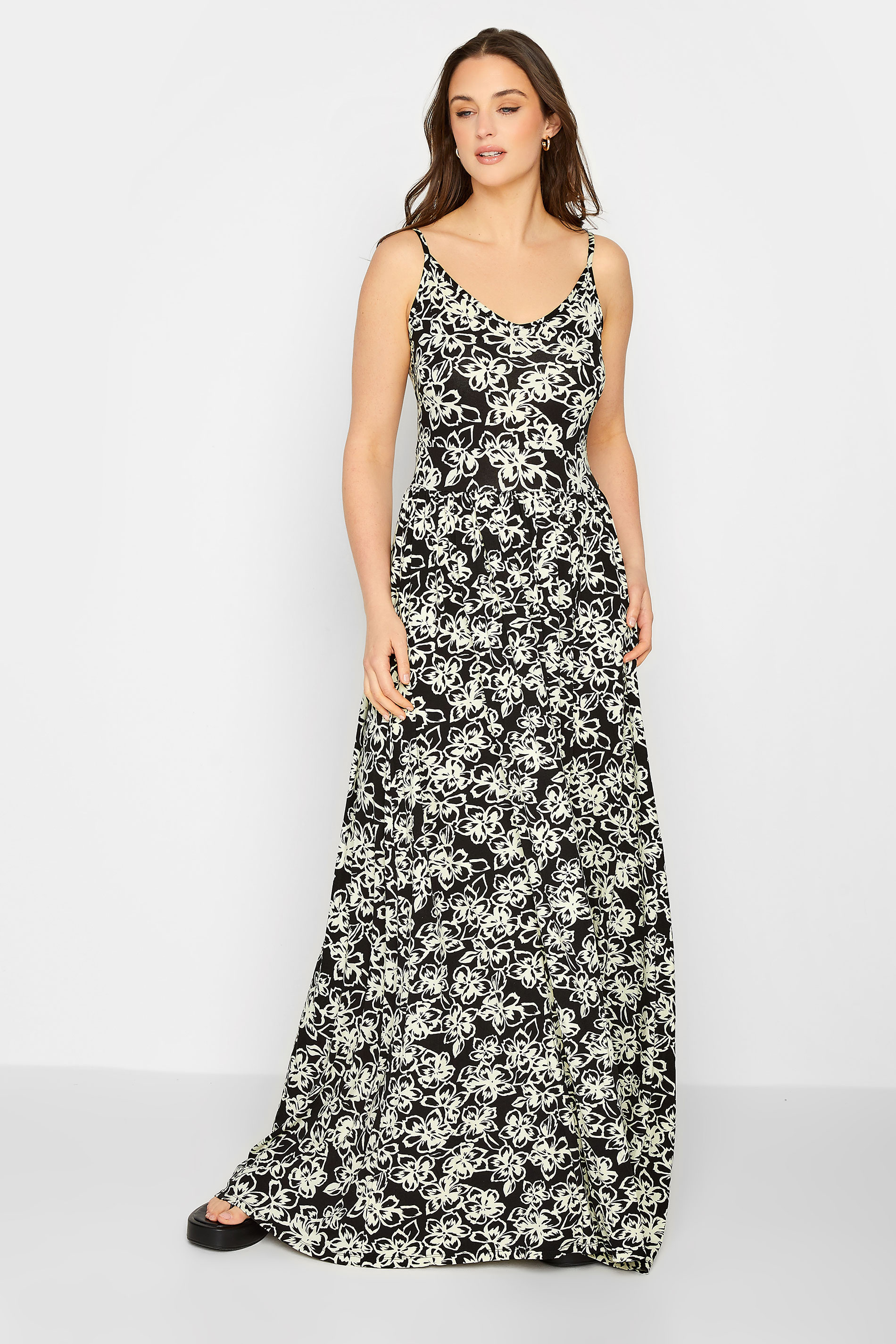 LTS Tall Women's Black Floral Strappy Maxi Dress | Long Tall Sally 2