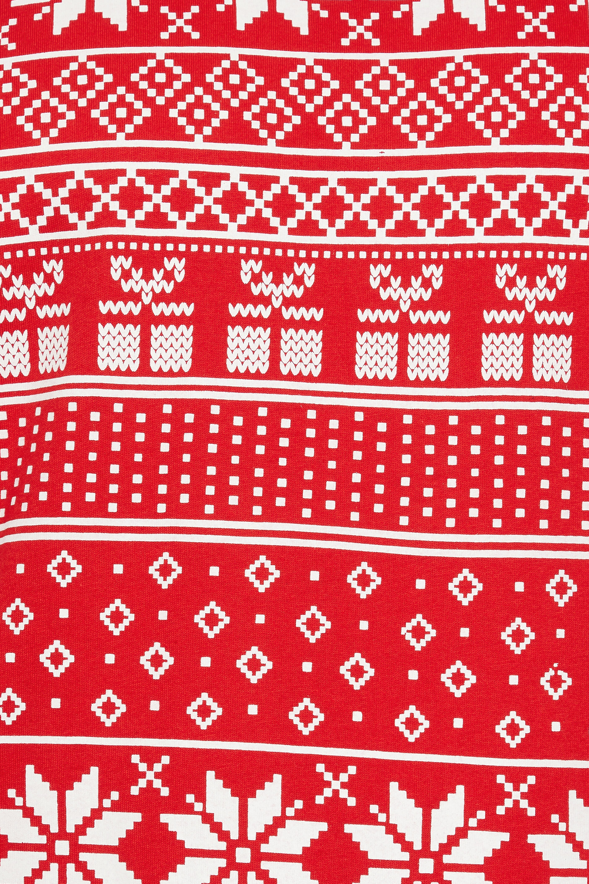 BadRhino Big & Tall Red Fairisle Christmas Graphic T-Shirt | BadRhino 4