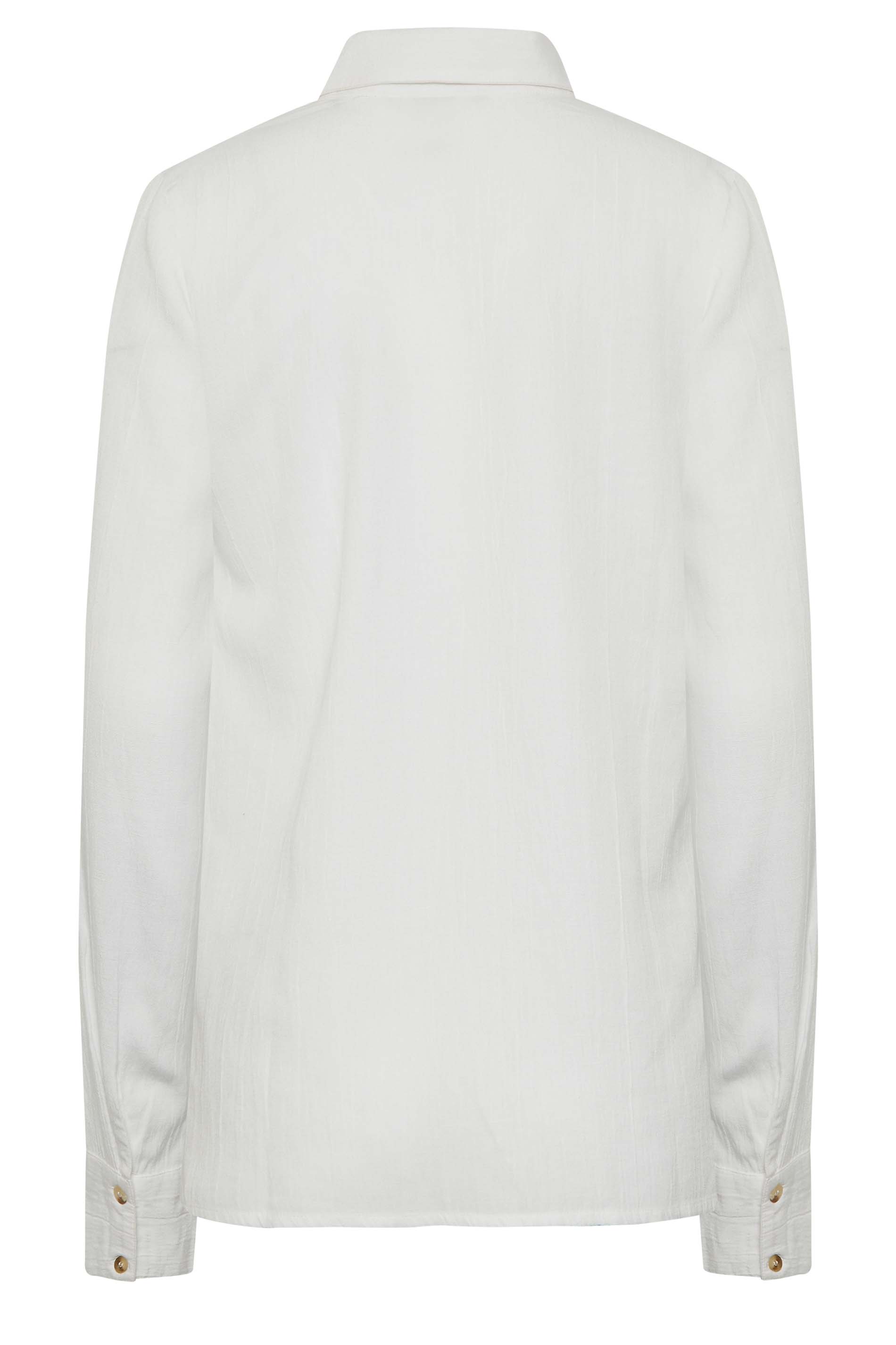 LTS Tall Womens White Long Sleeve Linen Shirt | Long Tall Sally  8