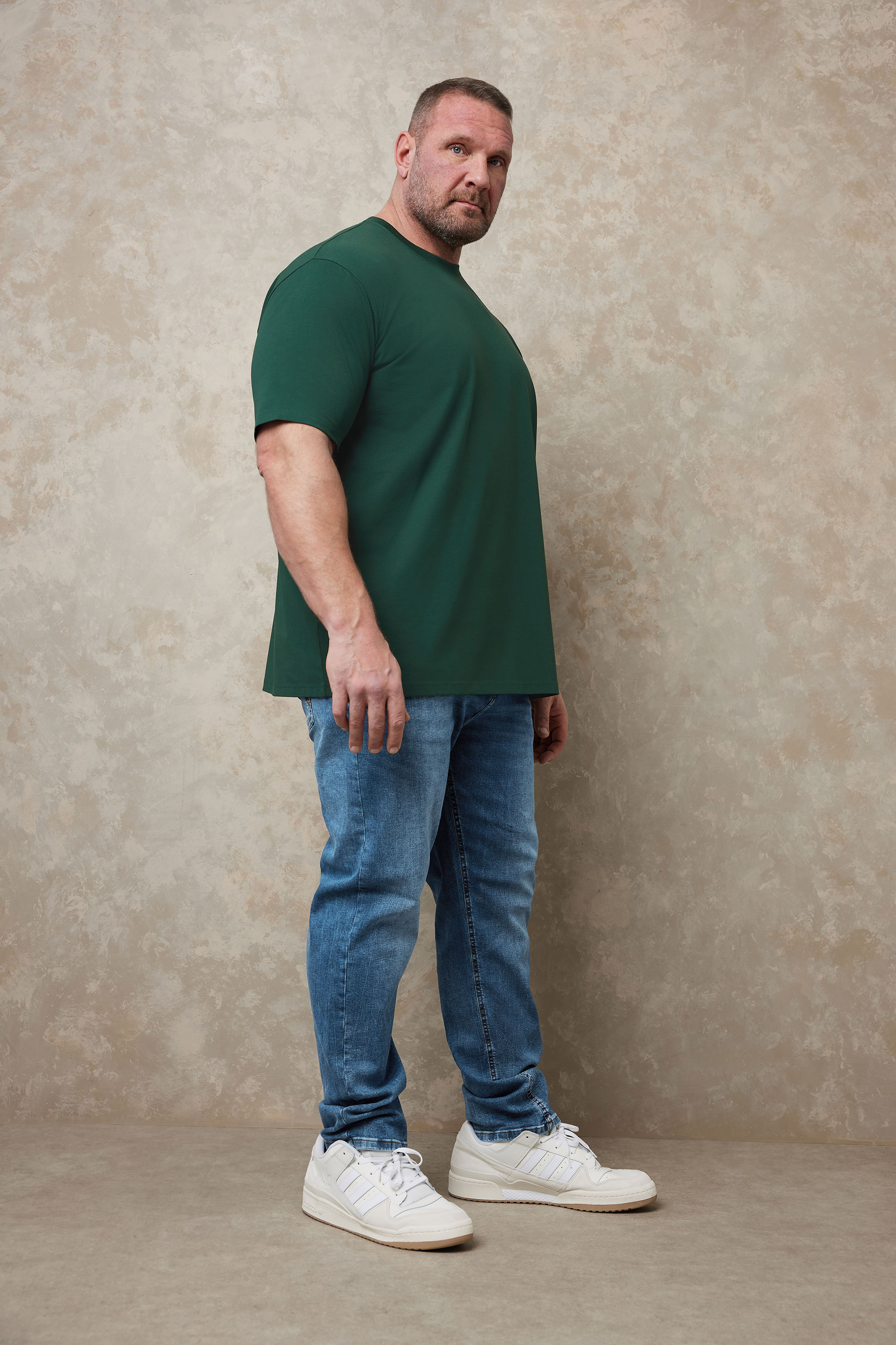 BadRhino Big & Tall Dark Green Soft Touch Relaxed Fit T-Shirt | BadRhino 1