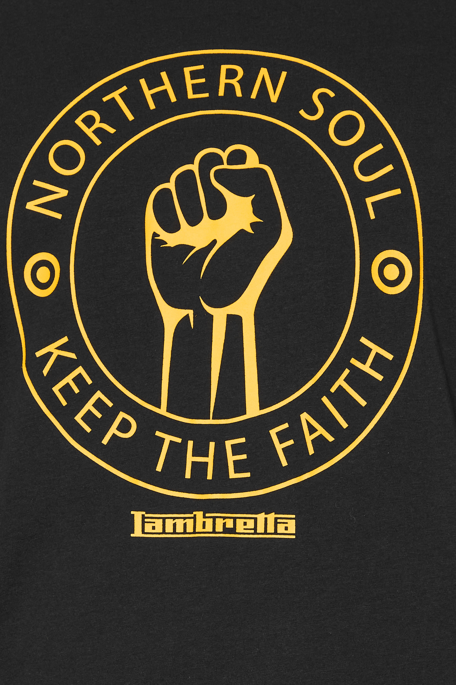 LAMBRETTA Big & Tall Black Northern Soul T-Shirt | BadRhino 2