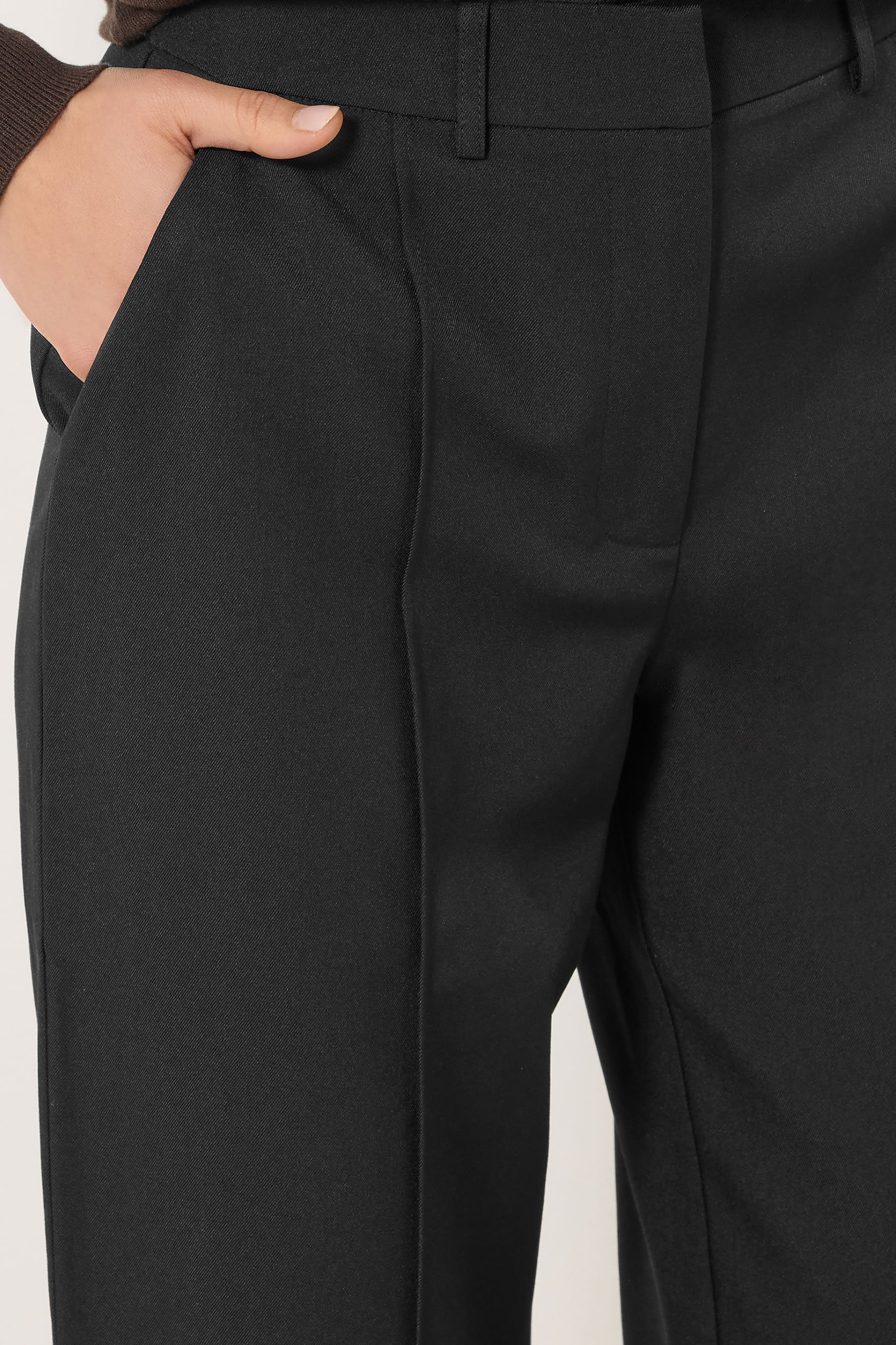 LTS Tall Women's Black Seam Front Wide Leg Trousers | Long Tall Sally 4