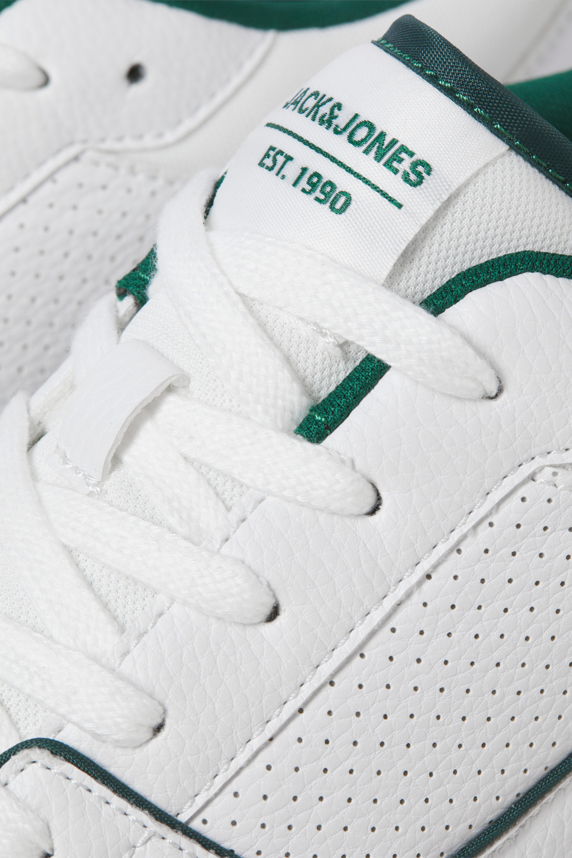 JACK & JONES White & Green PU Trainers | BadRhino 5