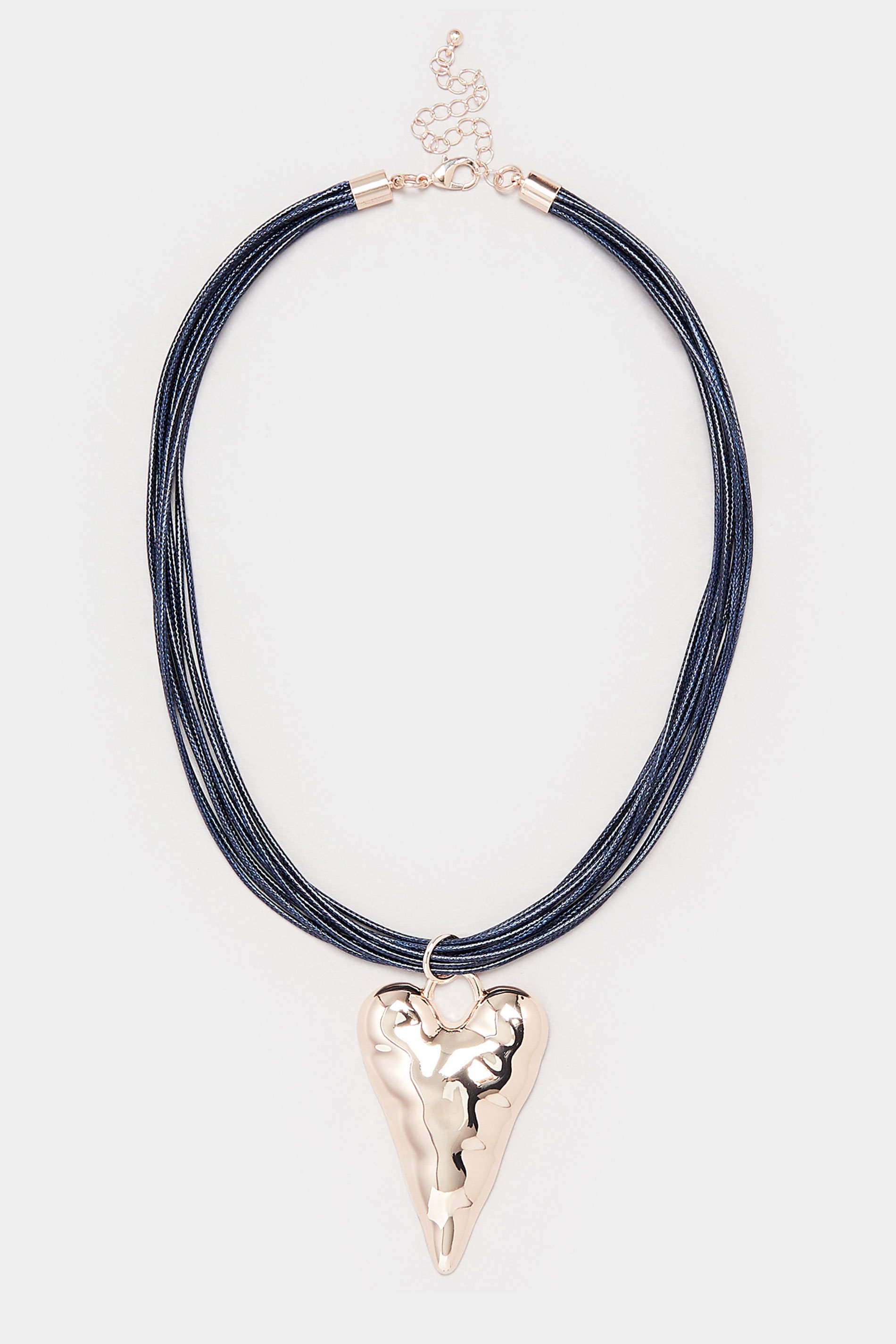 Gold Tone Statement Heart Pendant Necklace | Yours Clothing 2