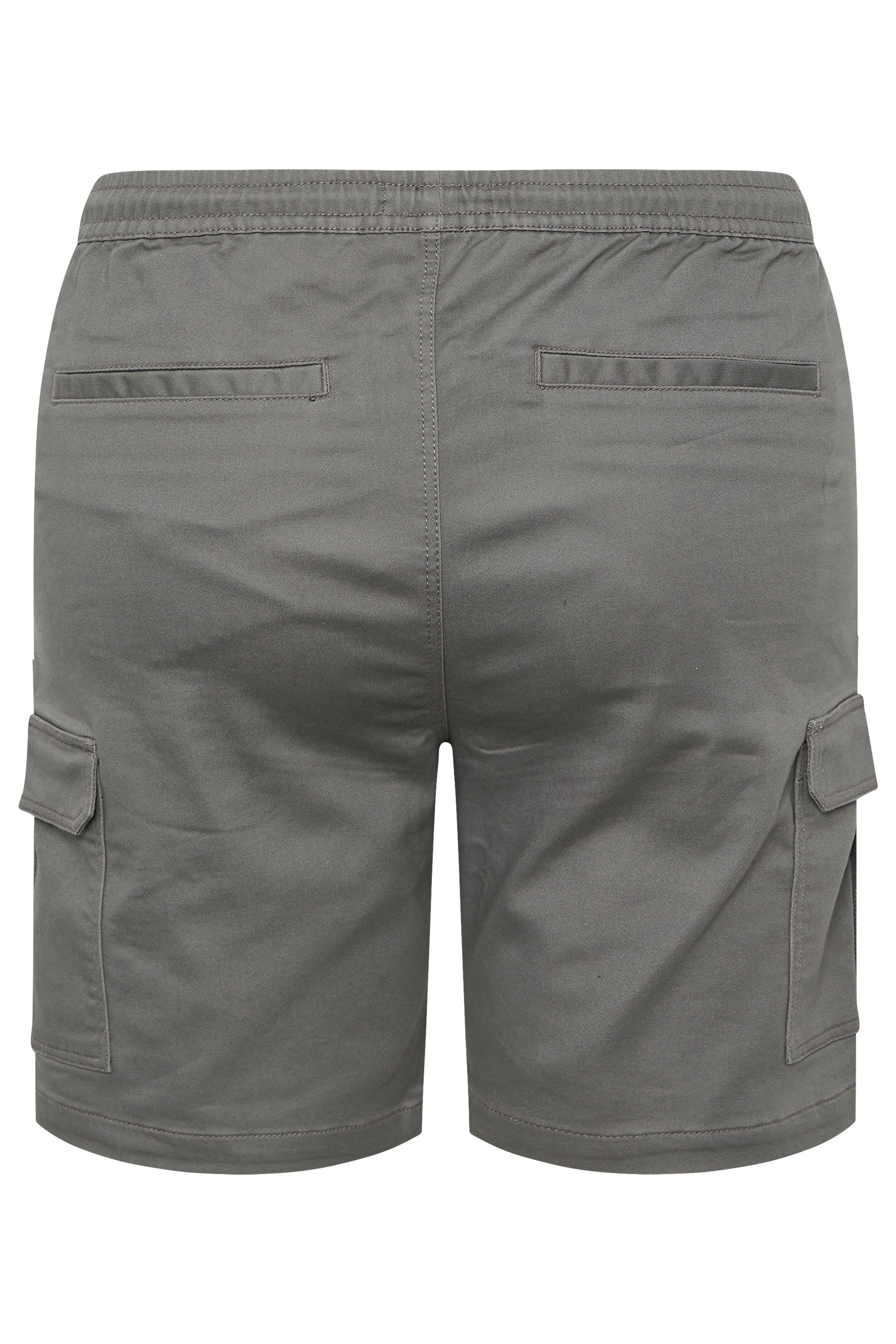 BadRhino Big & Tall Charcoal Grey Elasticated Waist Stretch Cargo Shorts | BadRhino 8