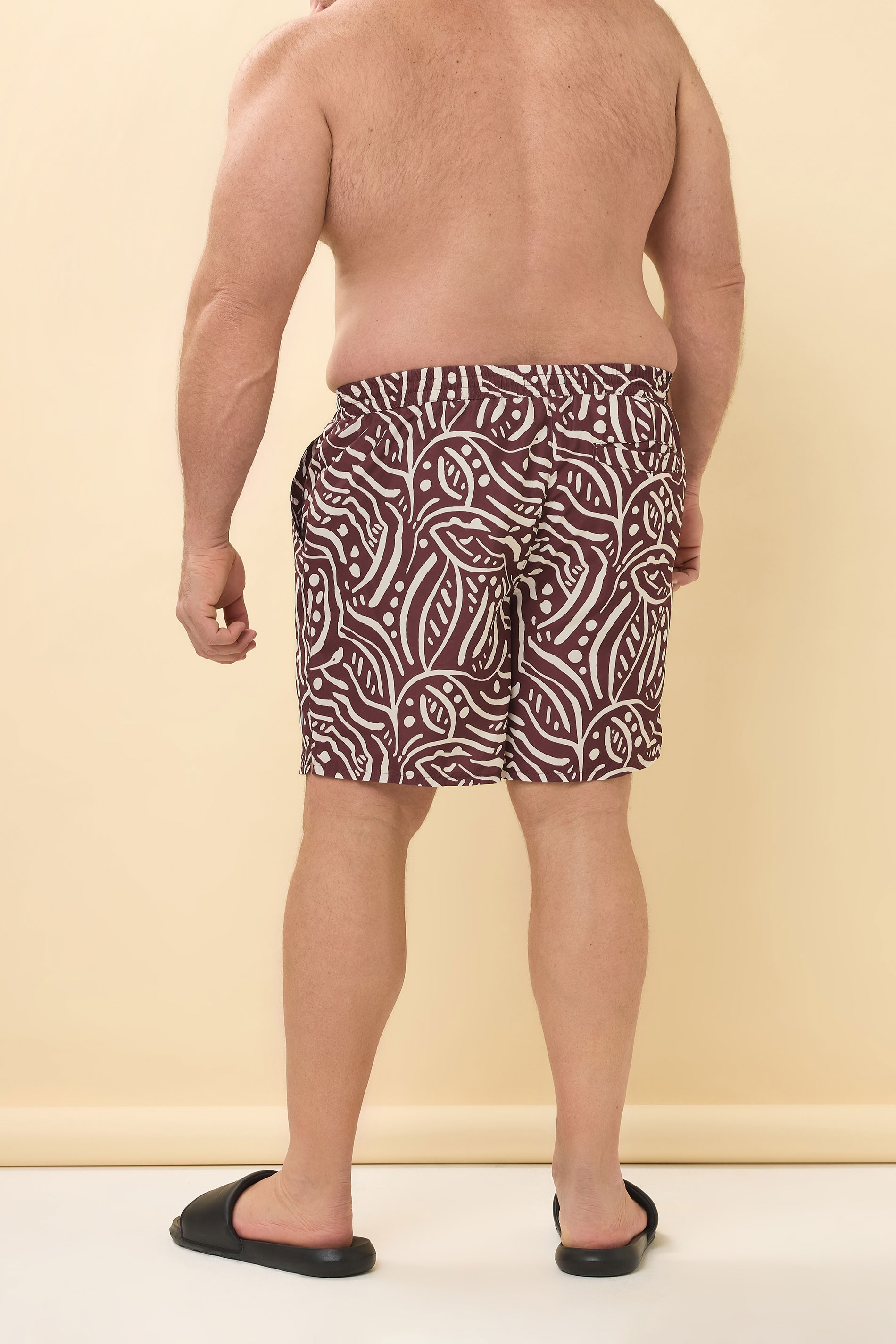 BadRhino Big & Tall Burgundy Red Abstract Print Swim Shorts | BadRhino 4