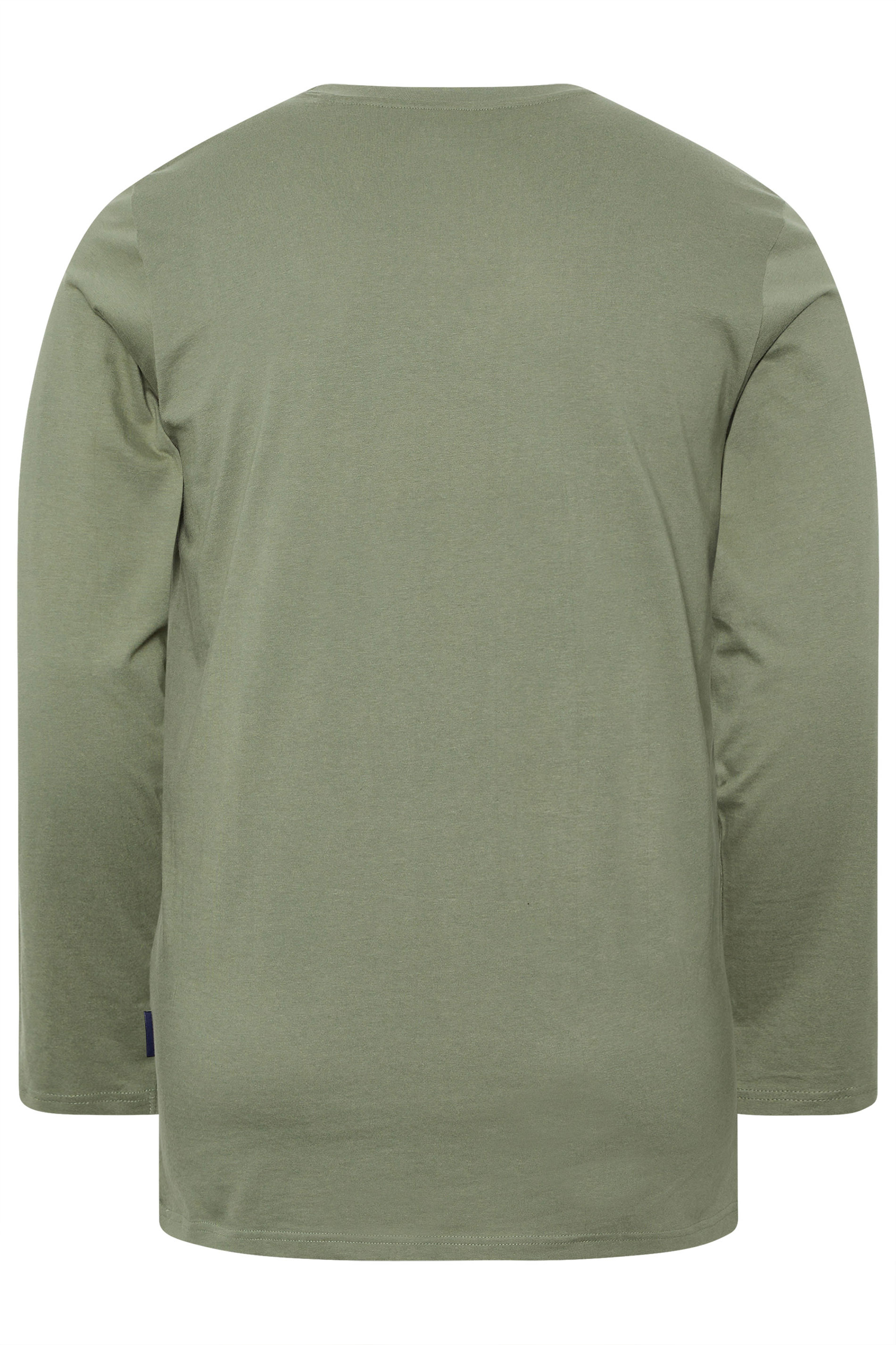 BadRhino Big & Tall Sage Green Long Sleeve Plain T-shirt | BadRhino 2