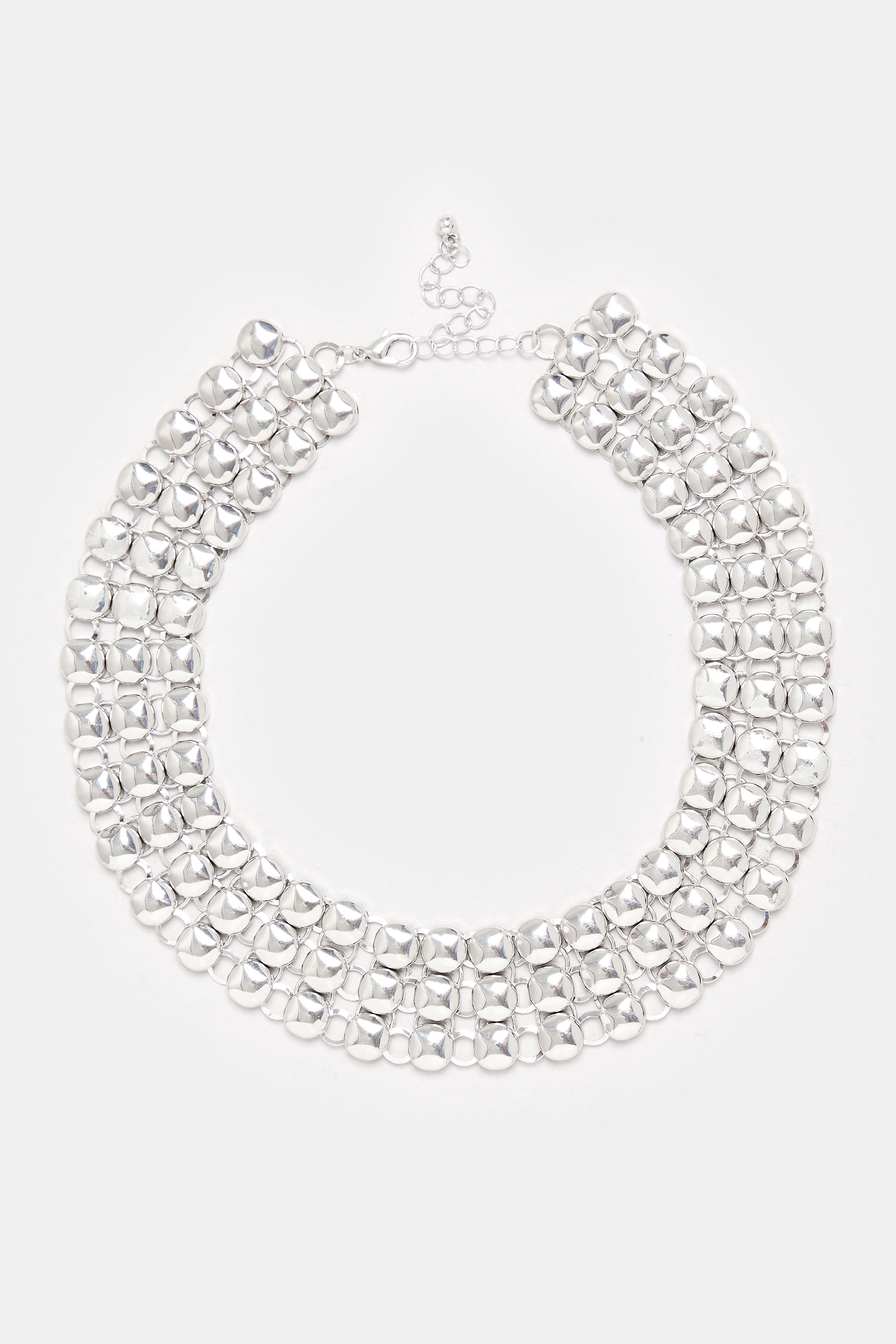 Silver Tone Stud Detail Choker | Yours Clothing  2