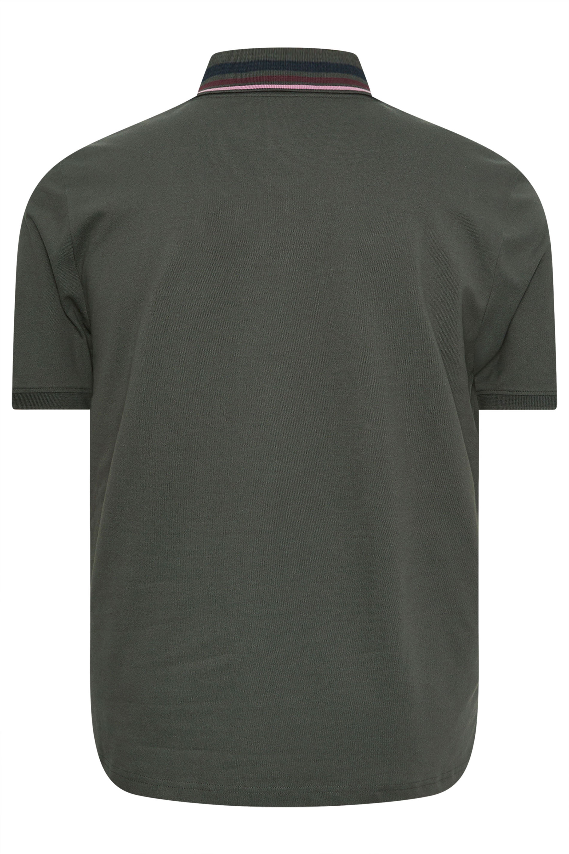 LYLE & SCOTT Big & Tall Gunmetal Grey Striped Tipped Polo Shirt | BadRhino 5