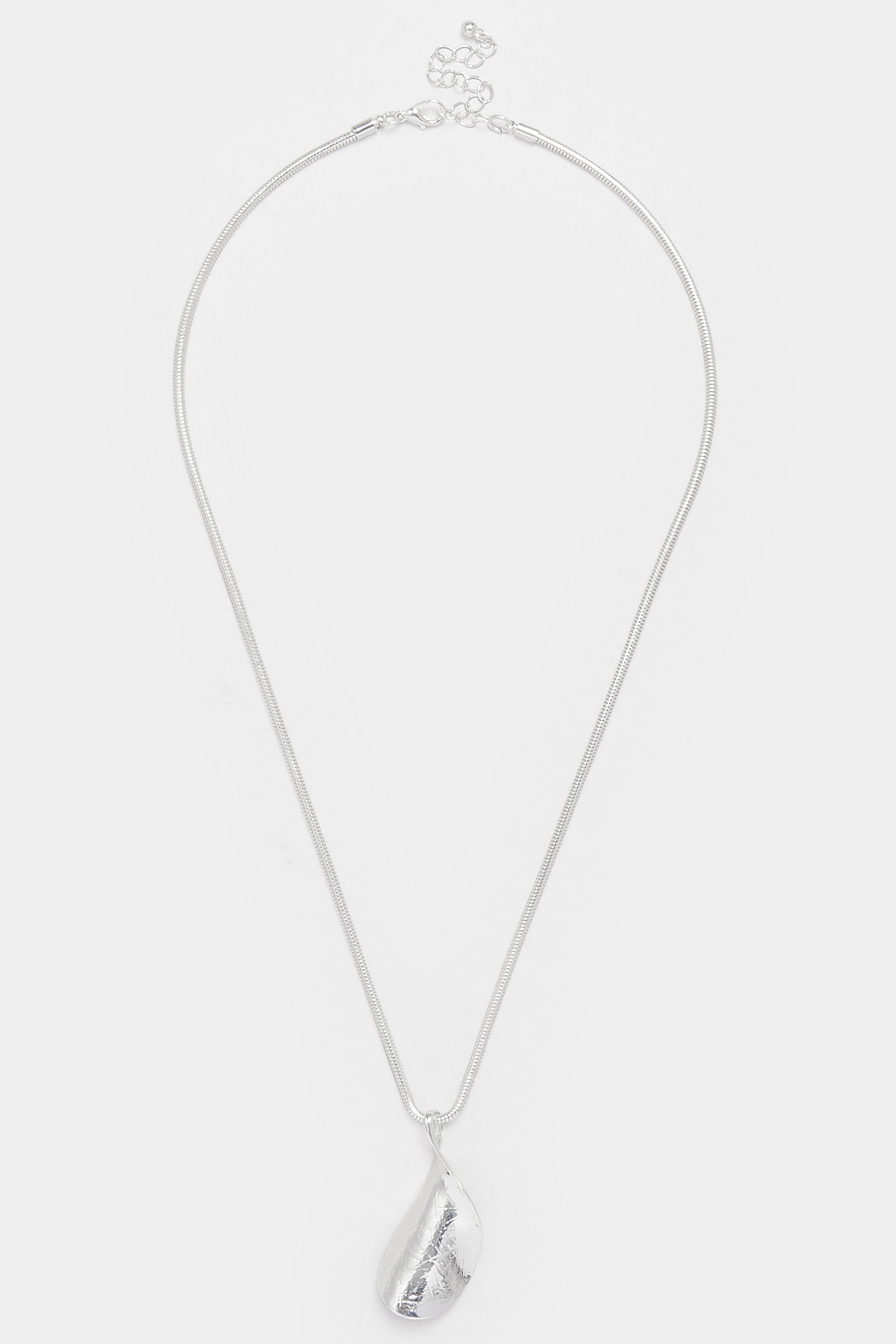 Silver Tone Twisted Pendant Necklace | Yours Clothing 2
