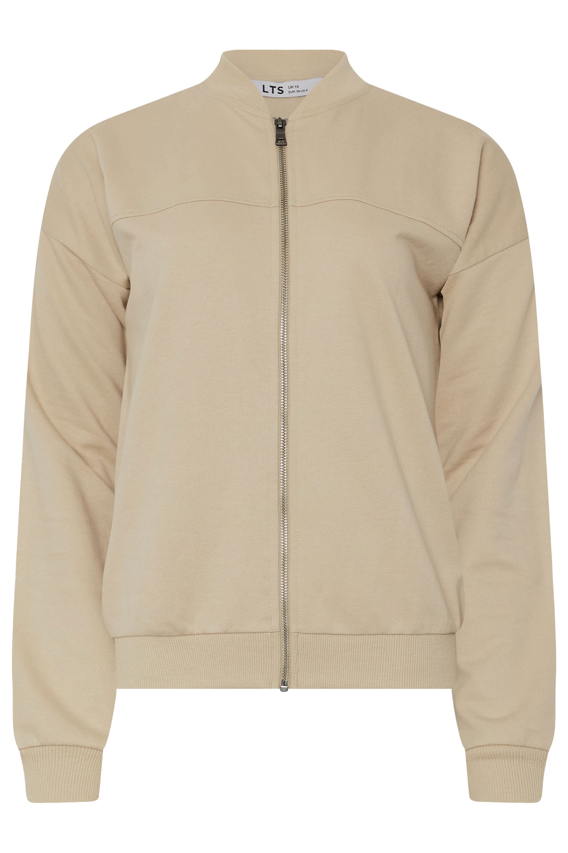 LTS Tall Stone Brown Jersey Bomber Jacket | Long Tall Sally 6