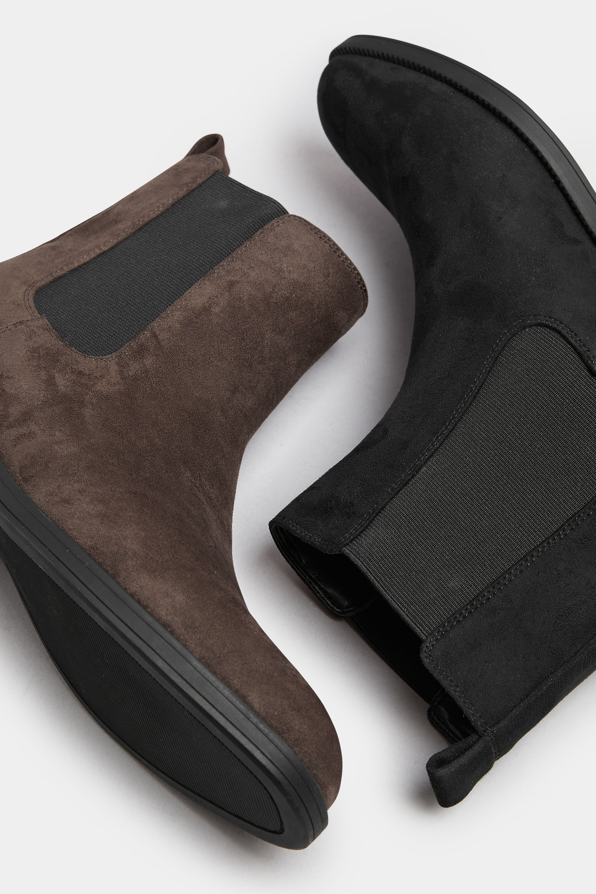 LTS Chocolate Brown Faux Suede Chelsea Ankle Boots In Standard Fit | Long Tall Sally 6