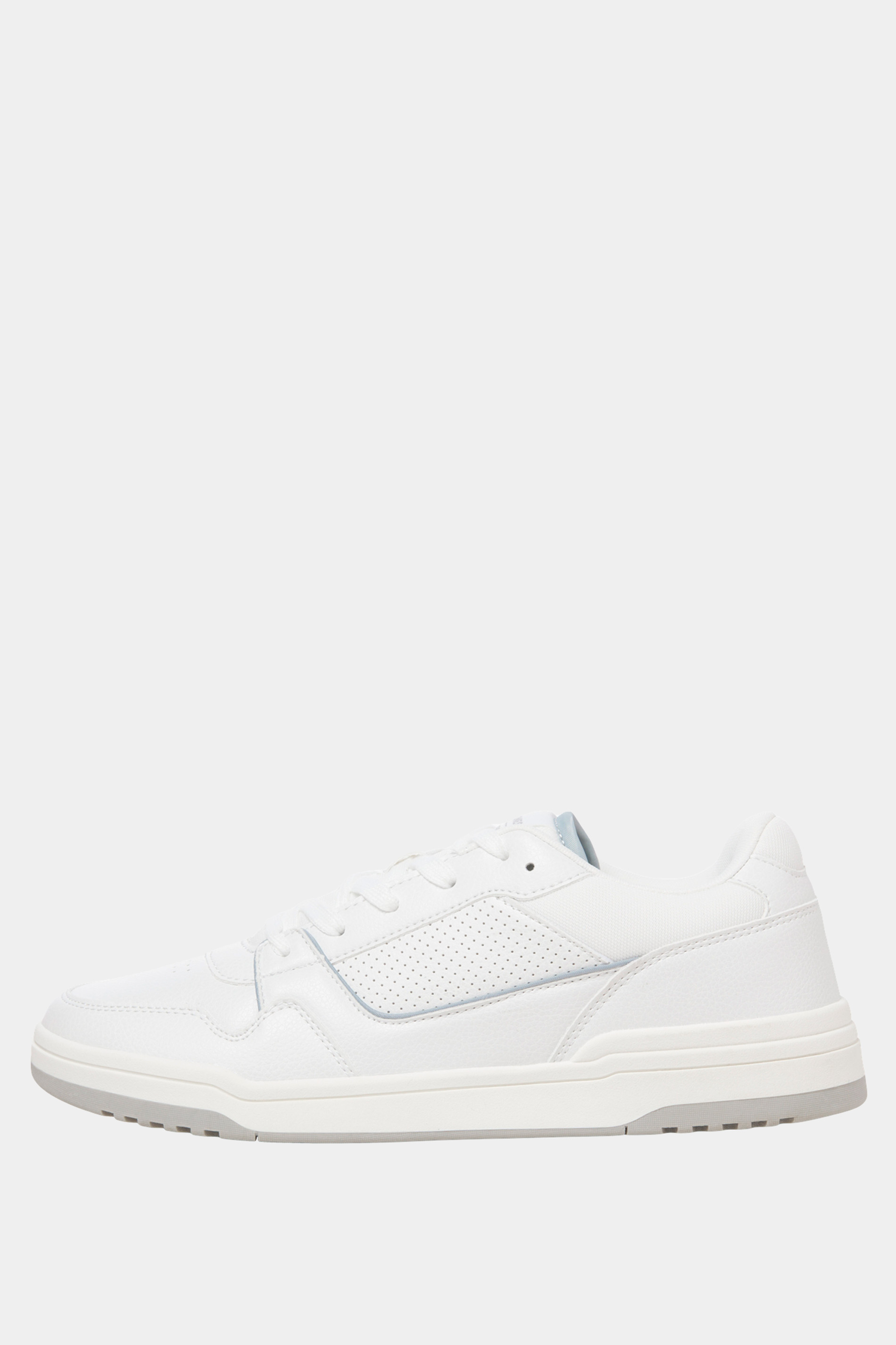 JACK & JONES White & Vapor Blue PU Trainers | BadRhino 3