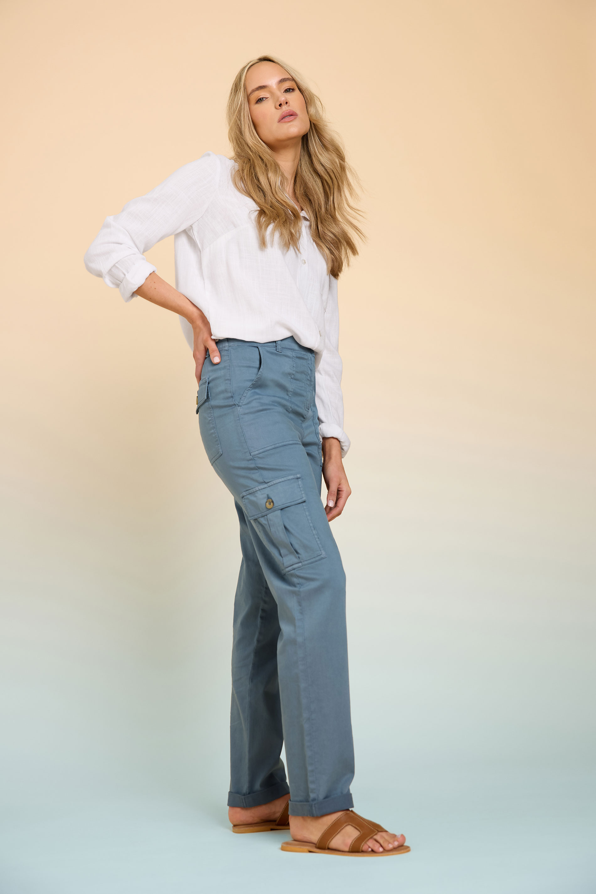 LTS MADE FOR GOOD Tall Blue Cargo Chino Jeans | Long Tall Sally 7