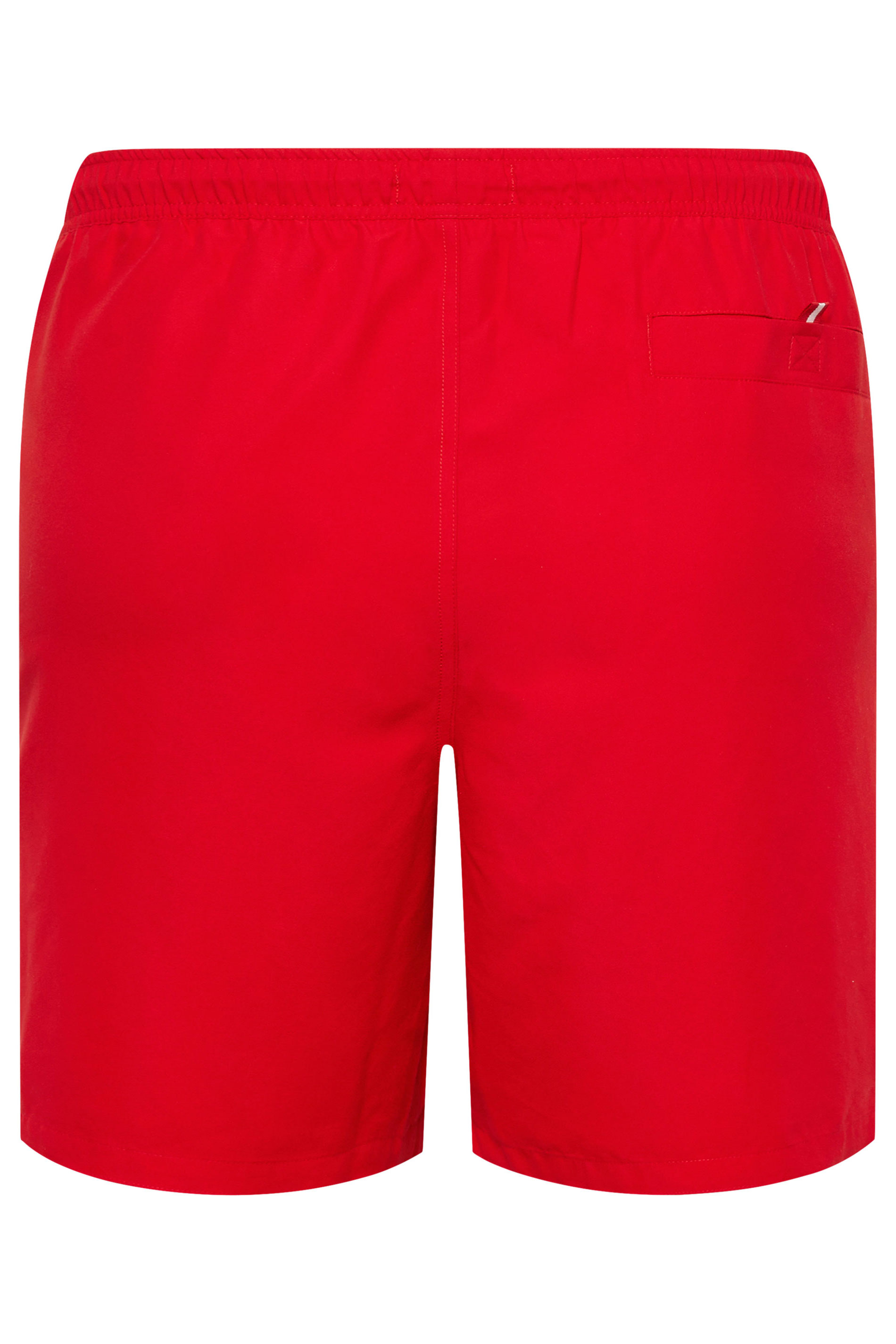 BadRhino Big & Tall Red Plain Swim Shorts | BadRhino 5