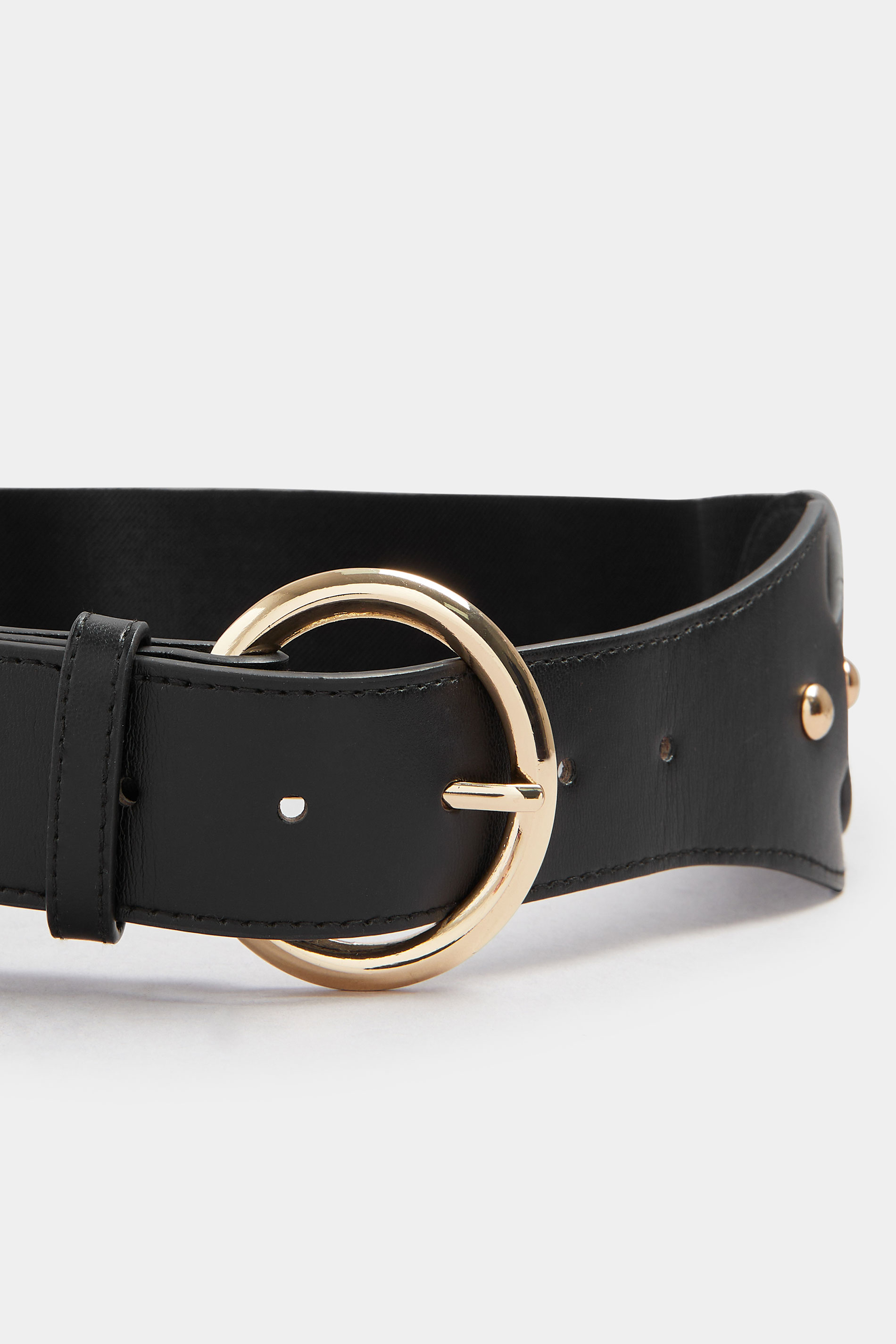 Black Wide Stud Detail Stretch Belt | Yours Clothing 3