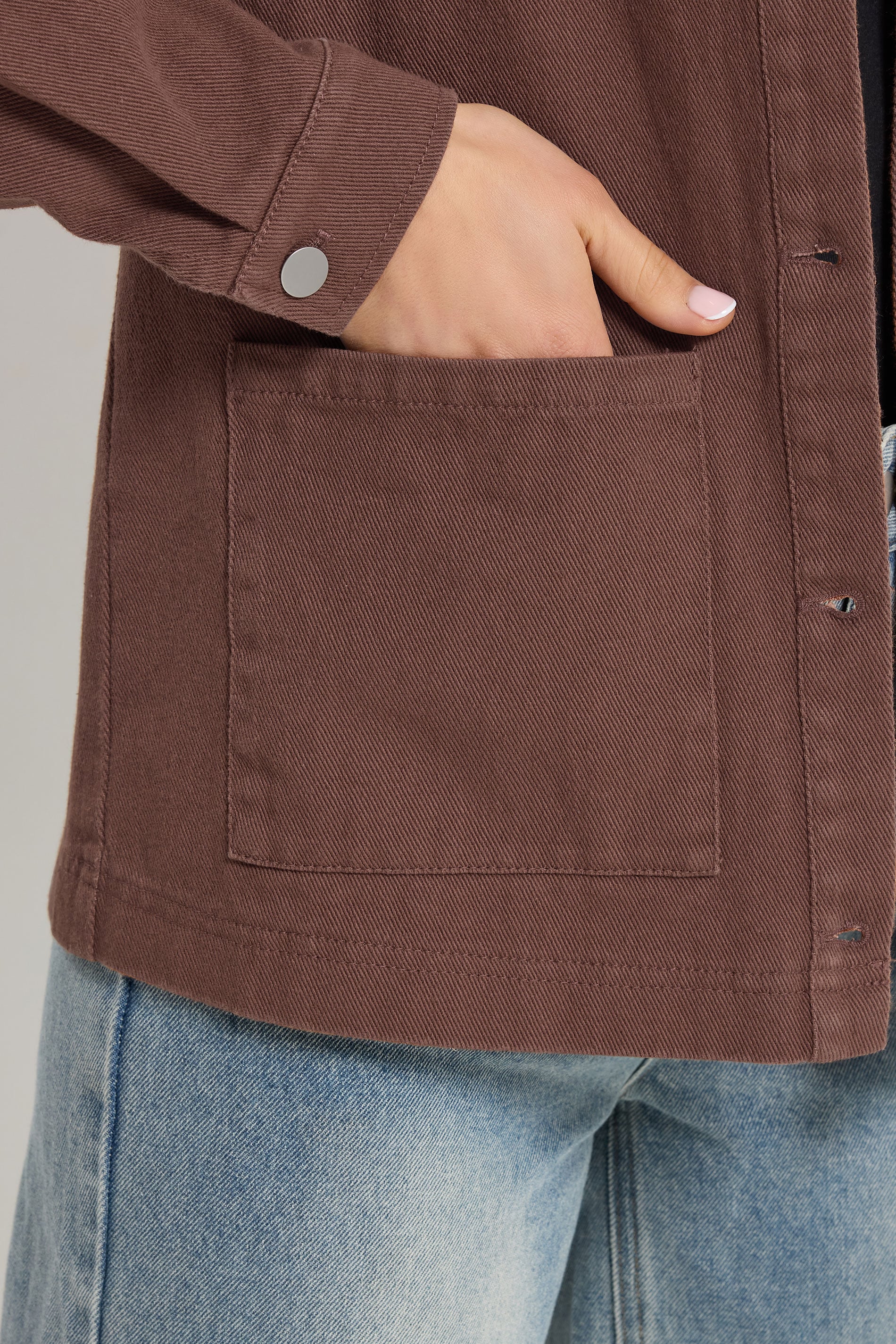 LTS Tall Women's Chocolate Brown Twill Barn Jacket | Long Tall Sally 5