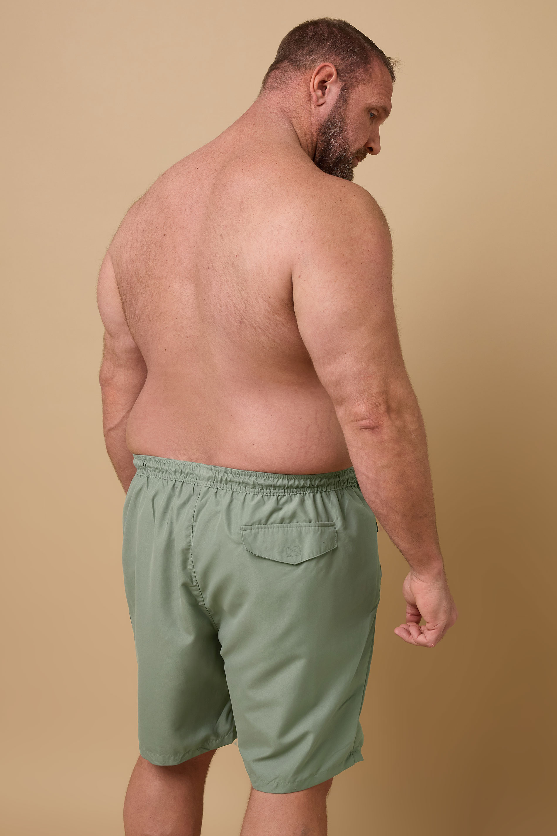 BadRhino Big & Tall Khaki Green Cargo Swim Shorts | BadRhino 4