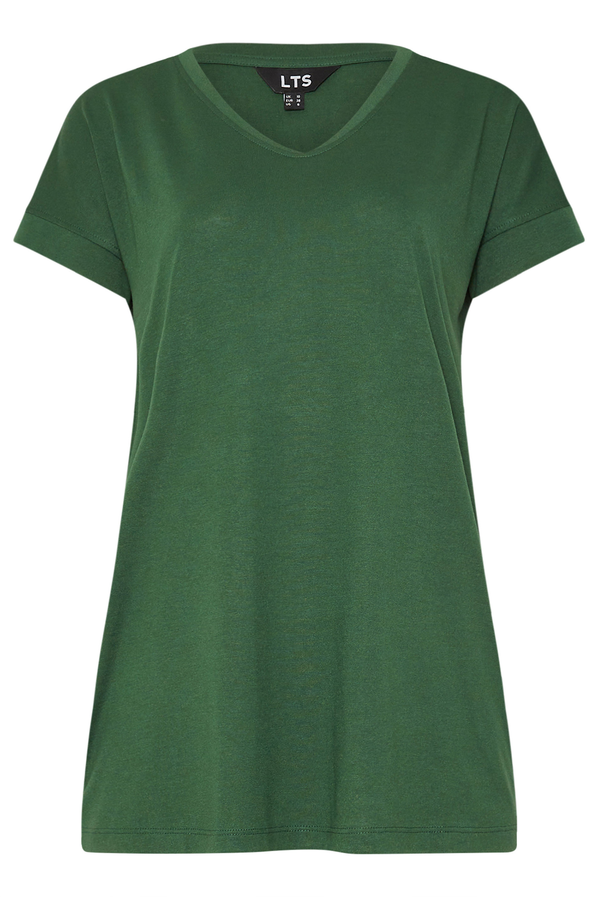 LTS PREMIUM Tall 2 PACK Khaki Green & Stone Brown V-Neck Modal T-Shirts | Long Tall Sally 8