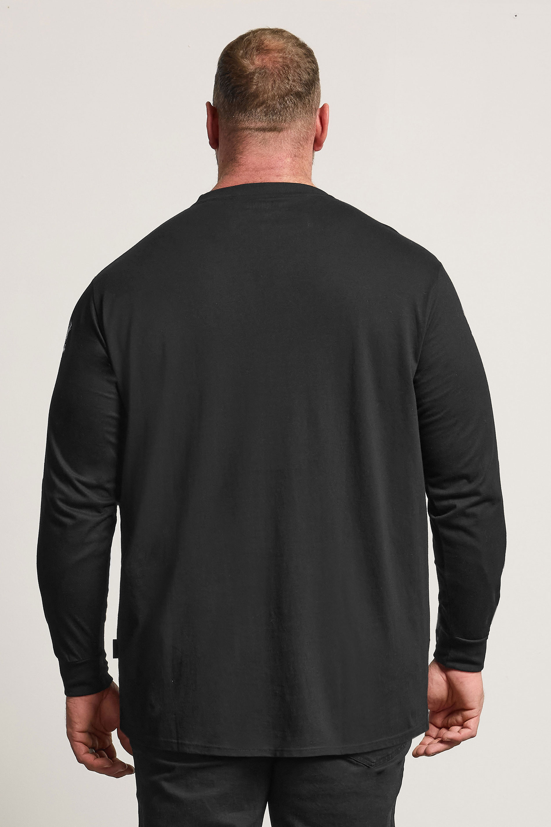 BadRhino Big & Tall Black Extra Long Dragon Graphic Long Sleeve T-shirt | BadRhino 3