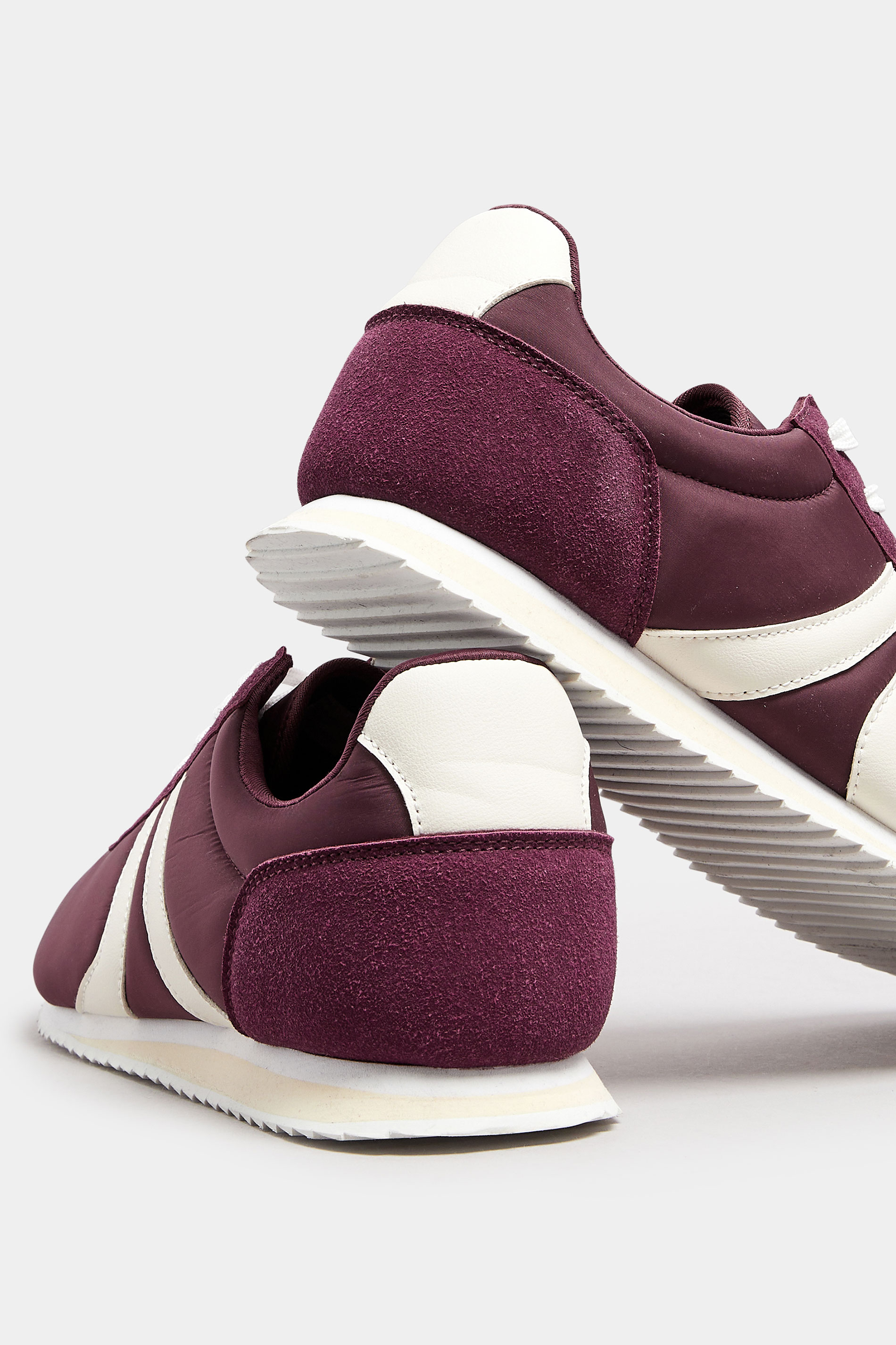 LTS Burgundy Red Runner Contrast Stripe Trainers In Standard Fit | Long Tall Sally 4