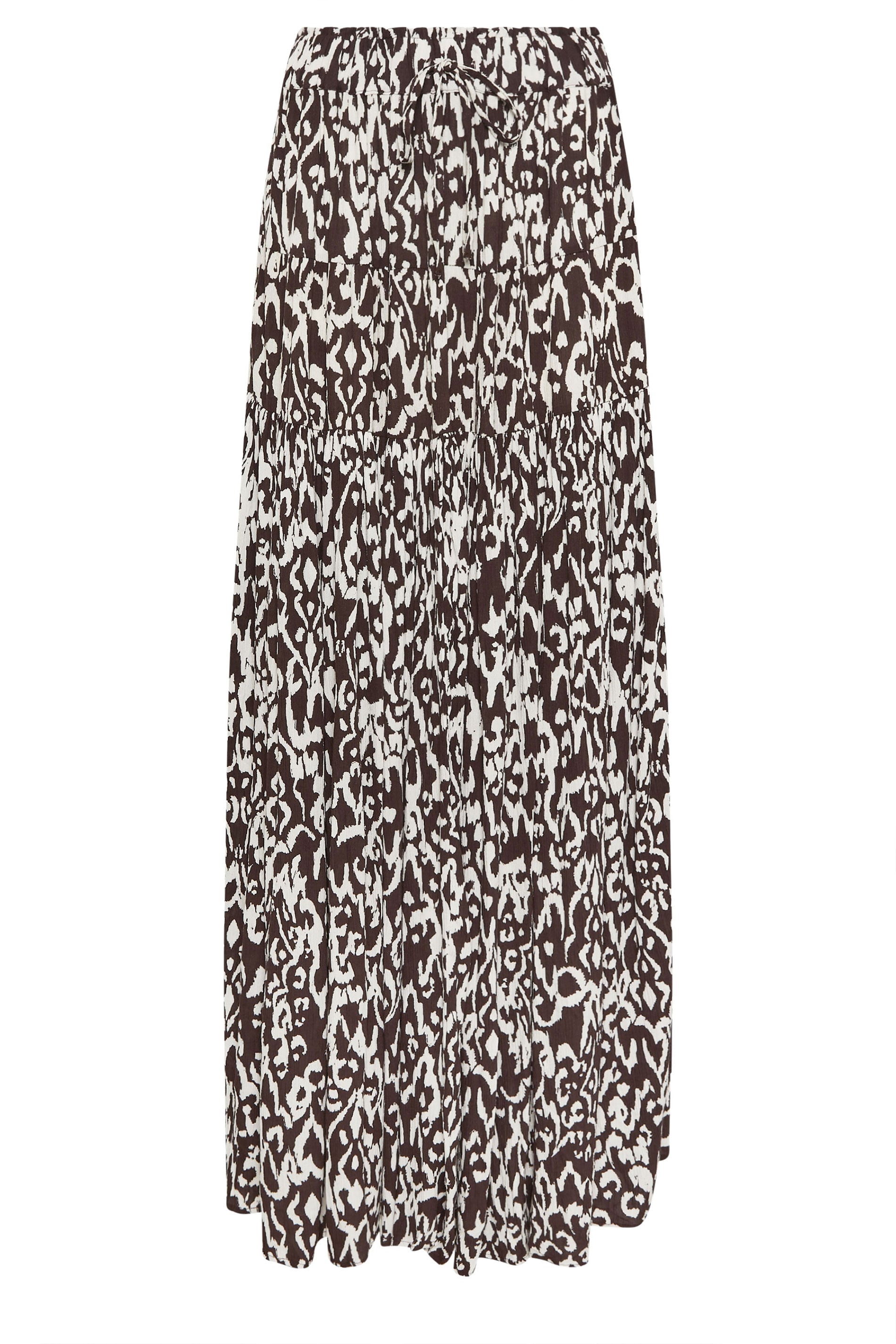 LTS Tall Women's Chocolate Brown Abstract Tiered Maxi Skirt | Long Tall Sally 5