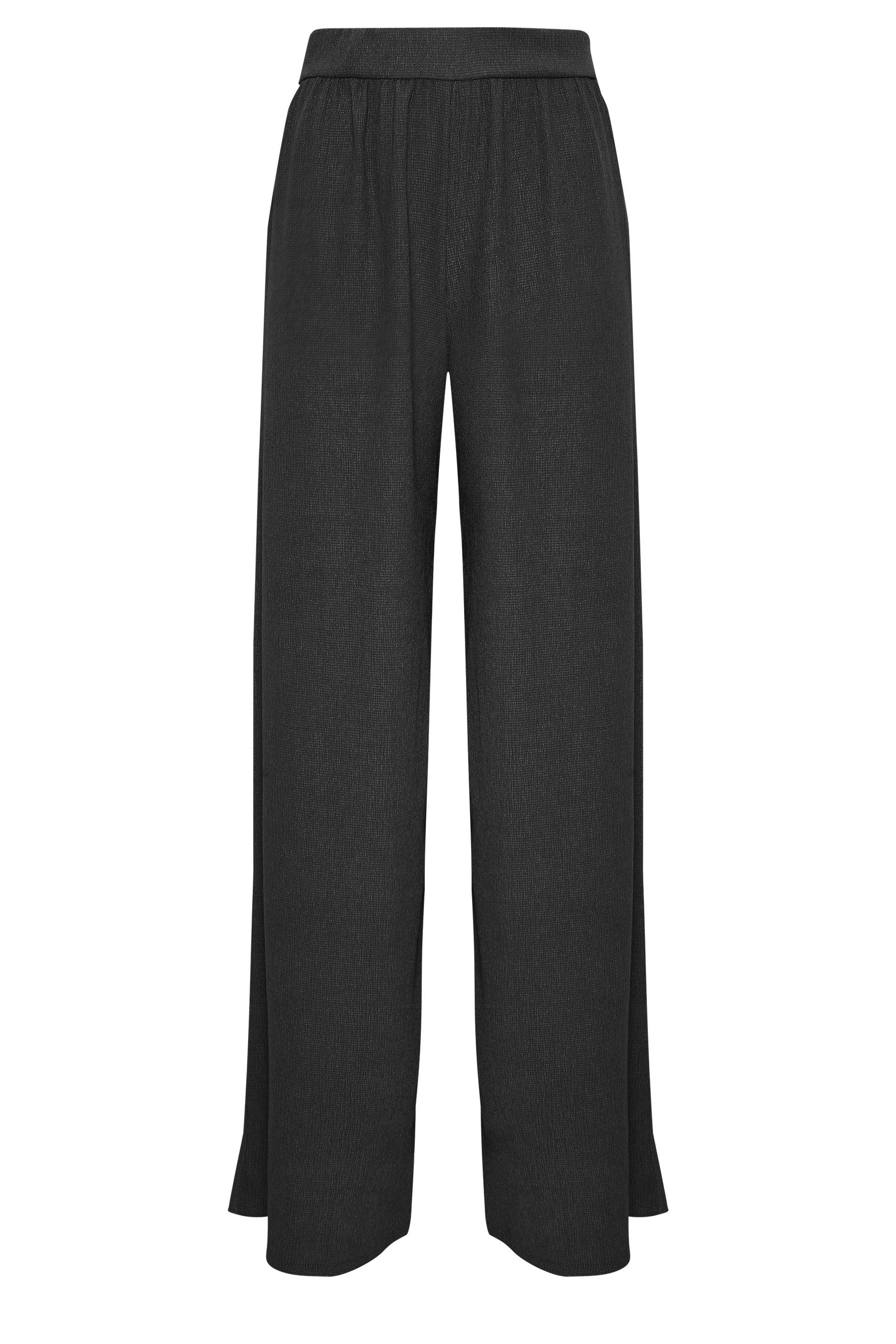 LTS Tall Women's Black Textured Wide Leg Trousers | Long