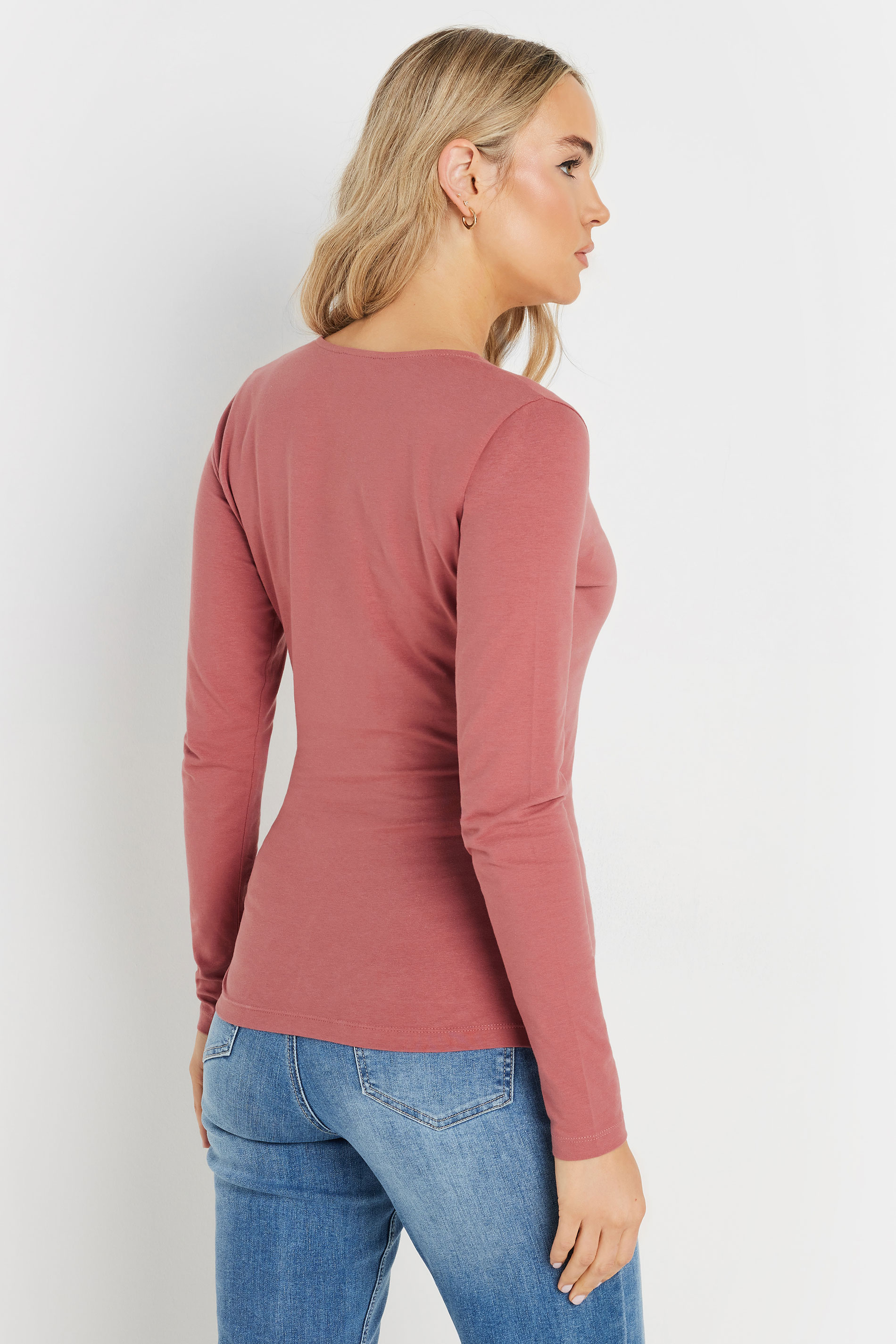 LTS Tall Pink Long Sleeve Wrap Top | Long Tall Sally 3