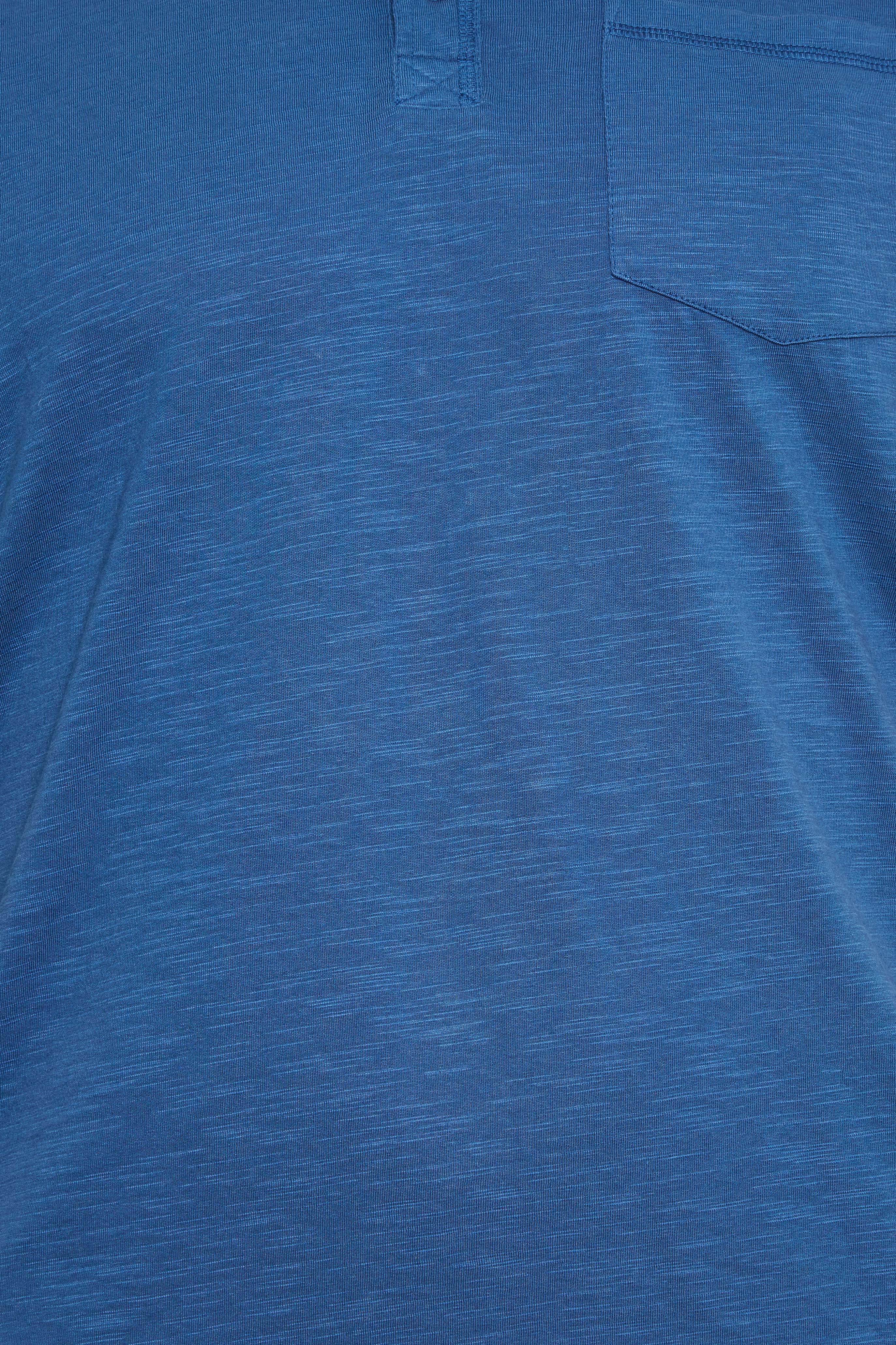 BadRhino Big & Tall Denim Blue Slub Polo Shirt | BadRhino 5